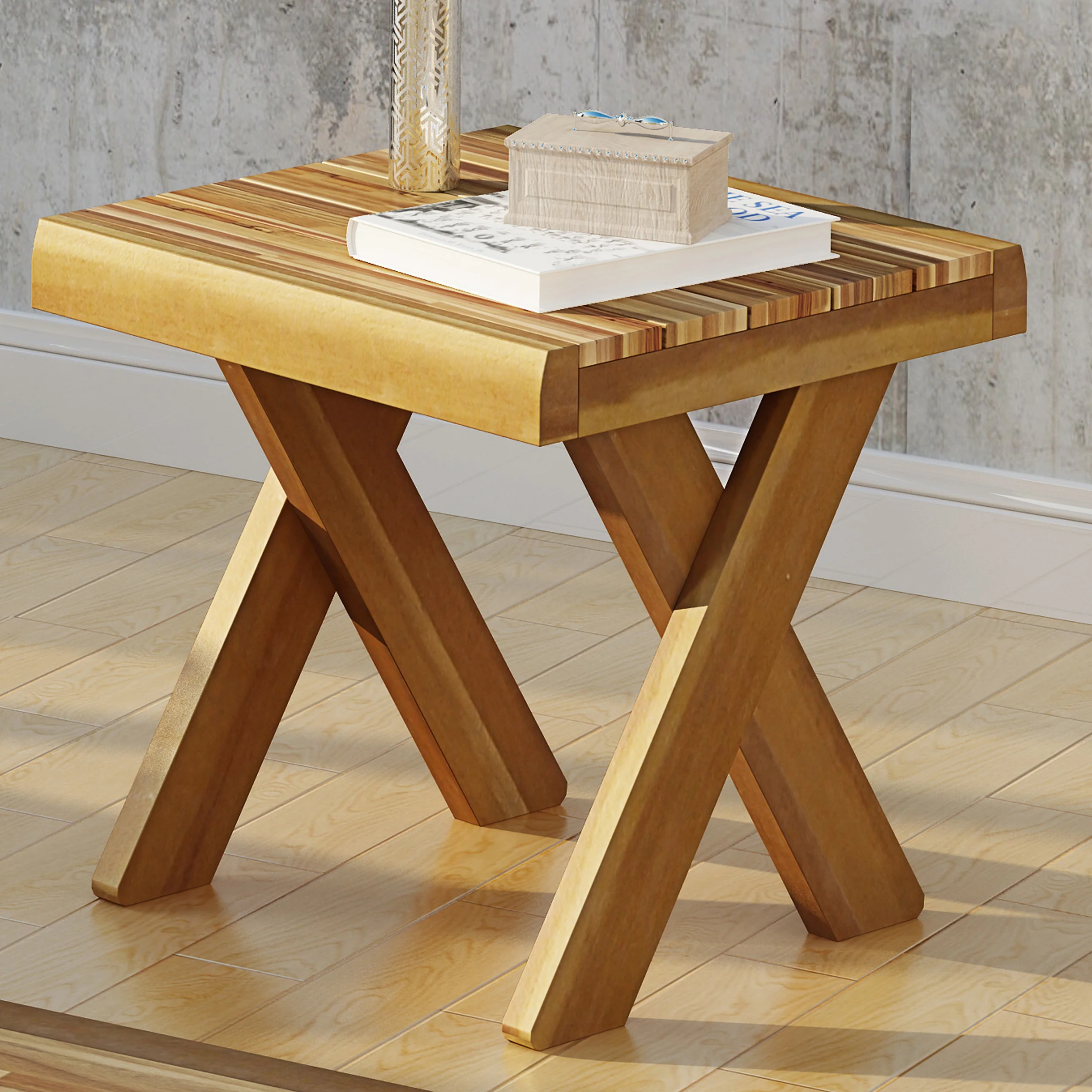 Irene Indoor Farmhouse 3 Piece Acacia Wood Table Set - furnishings