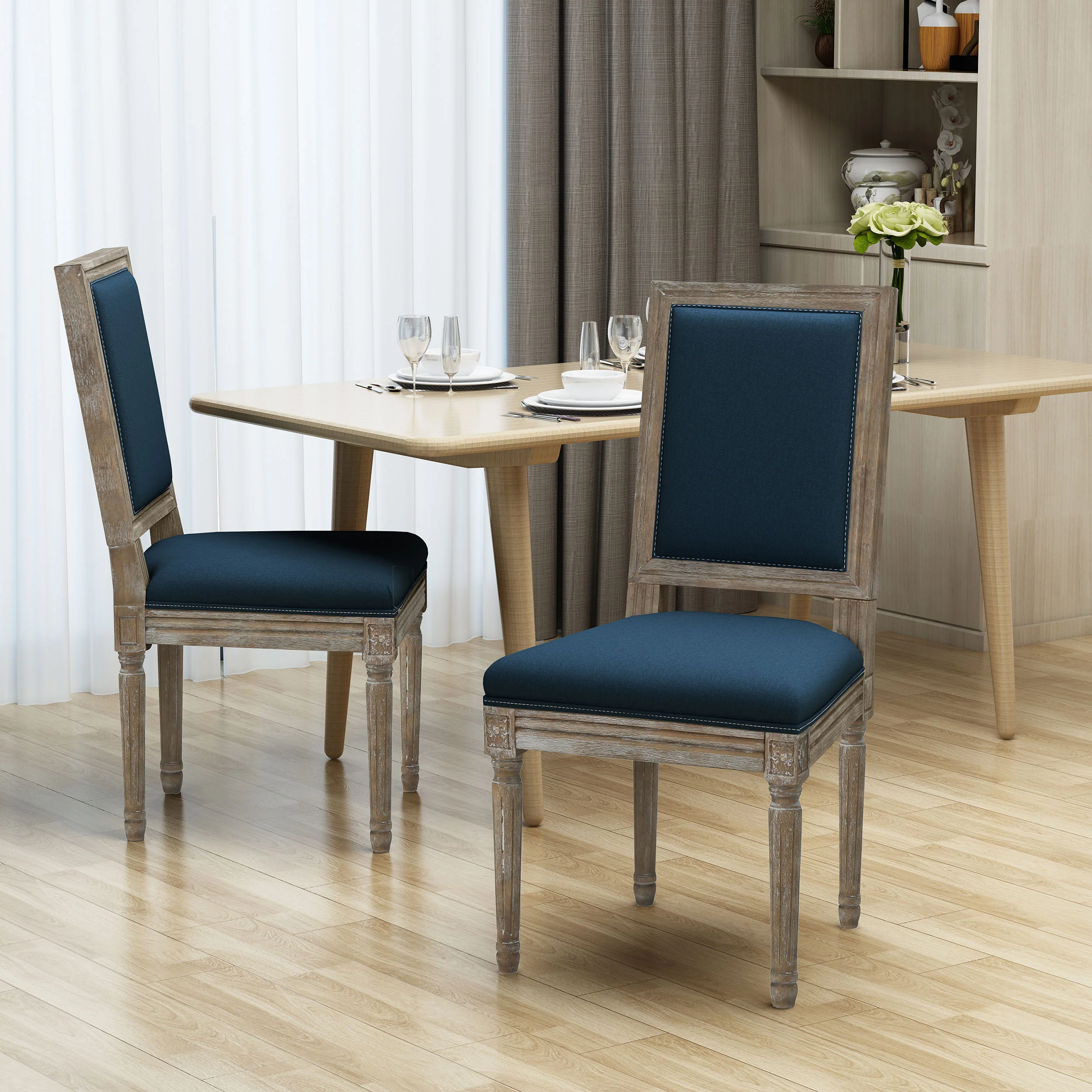 Margaret Traditional Fabric Dining Chairs (Set of 2) - furnishings