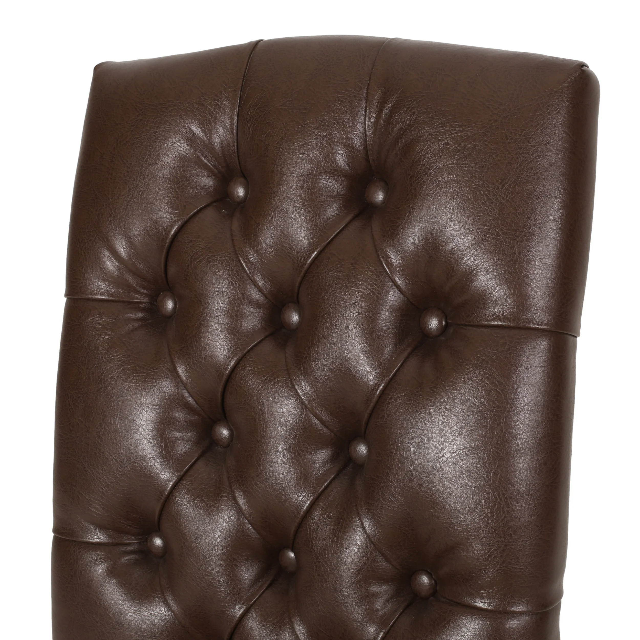 Frances Contemporary Faux Leather Tufted Dining Chairs with Nailhead Trim, Set of 4 - furnishings