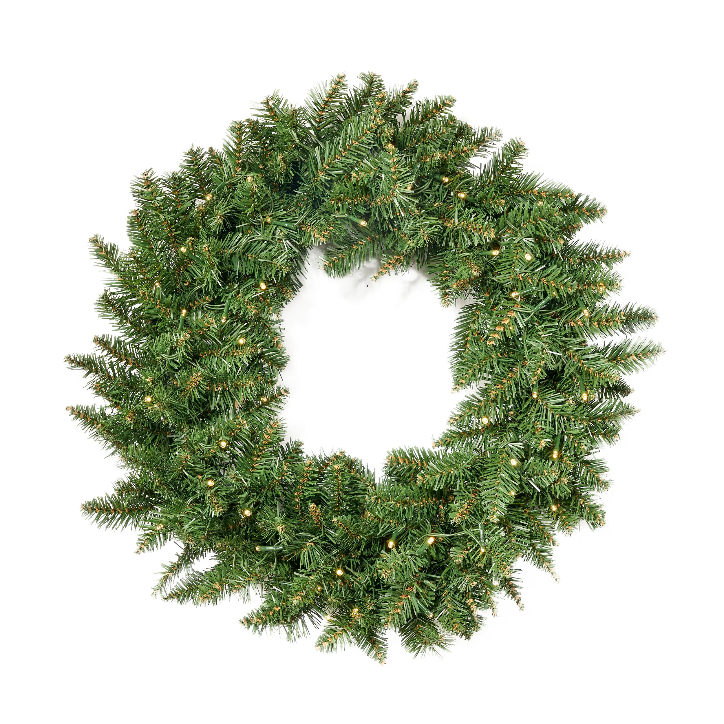 24-Inch Norway Spruce Pre-Lit Warm White LED Artificial Christmas Wreath - furnishings