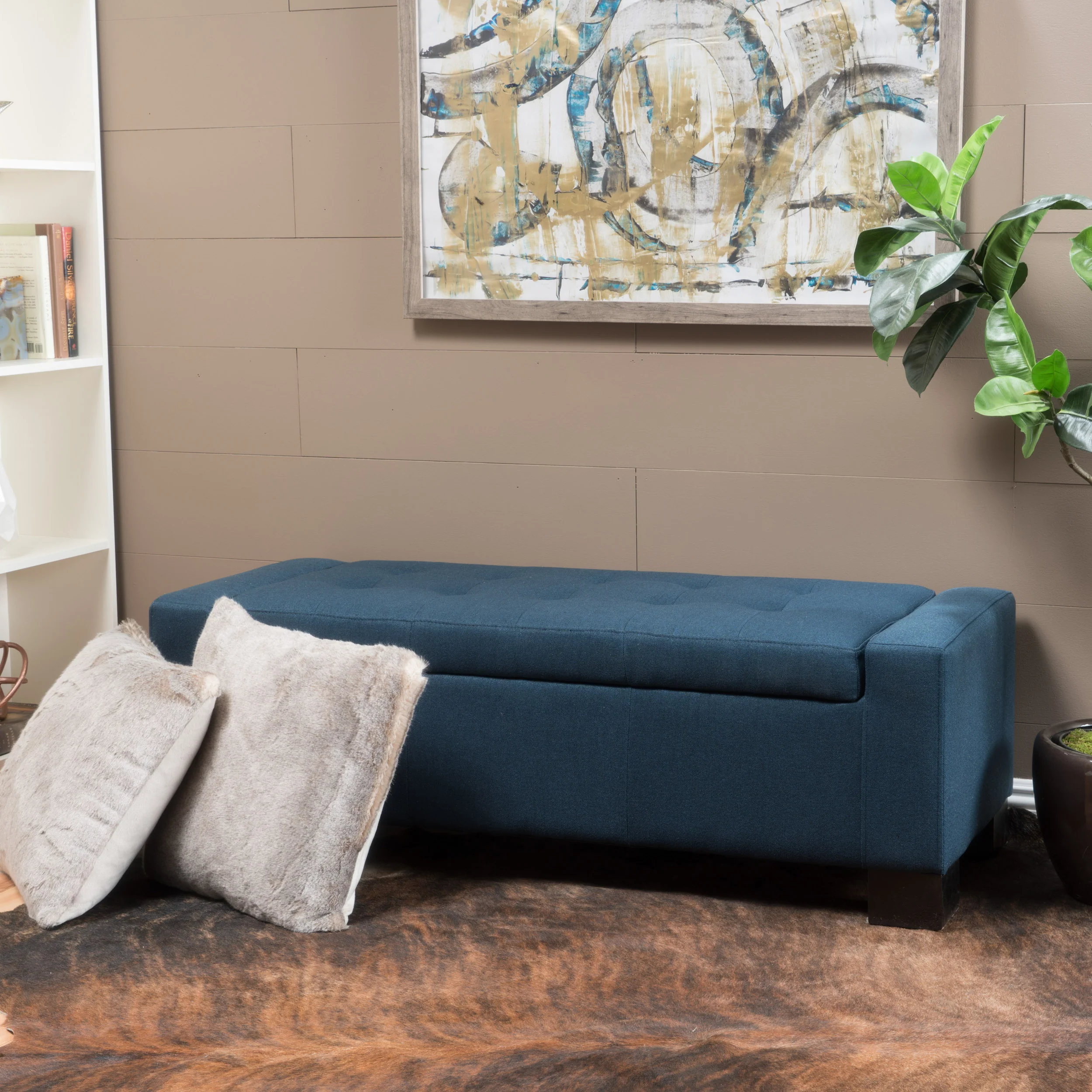 Legacy Tufted Top Fabric Storage Ottoman - furnishings