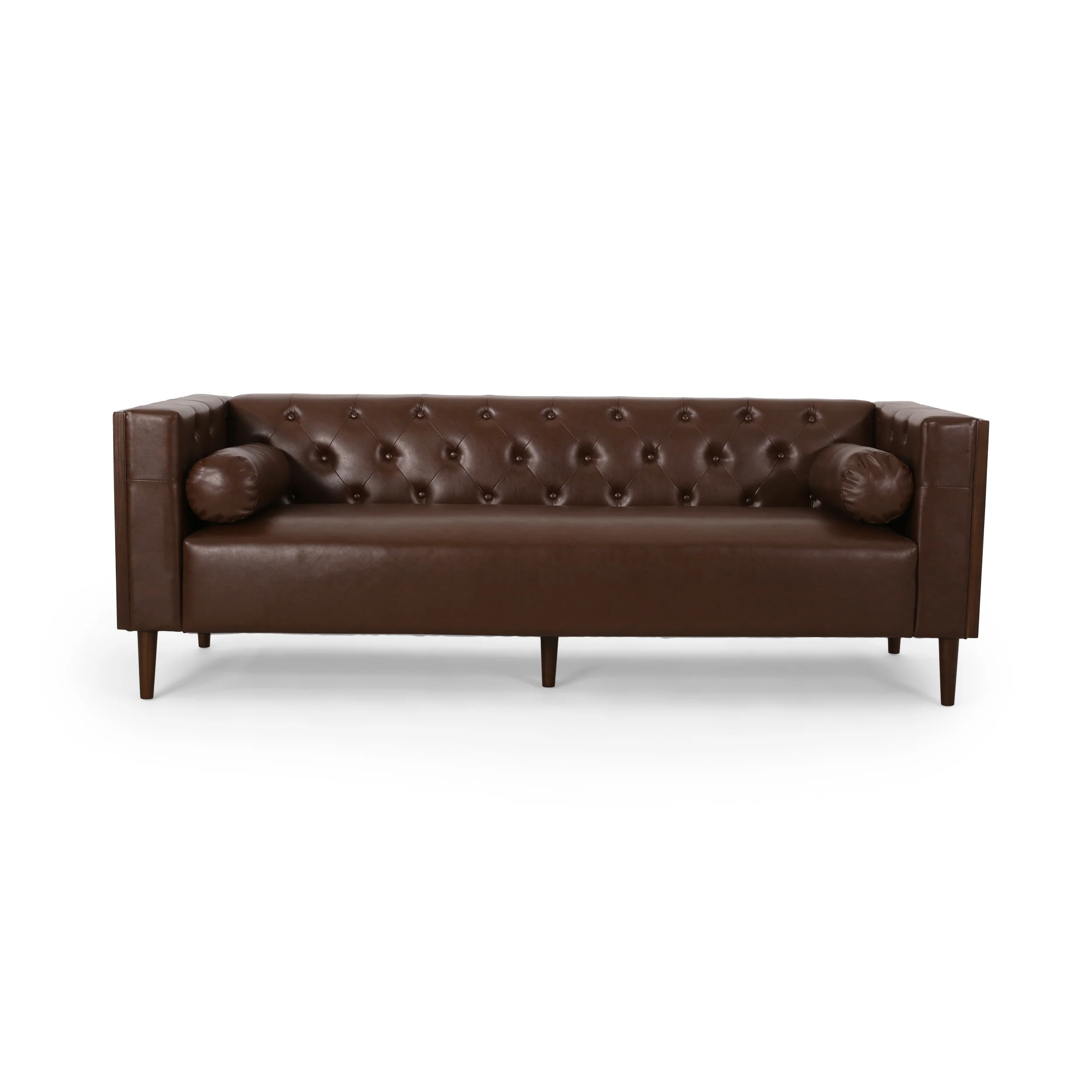 Neilan Contemporary Tufted Deep Seated Sofa with Accent Pillows - furnishings