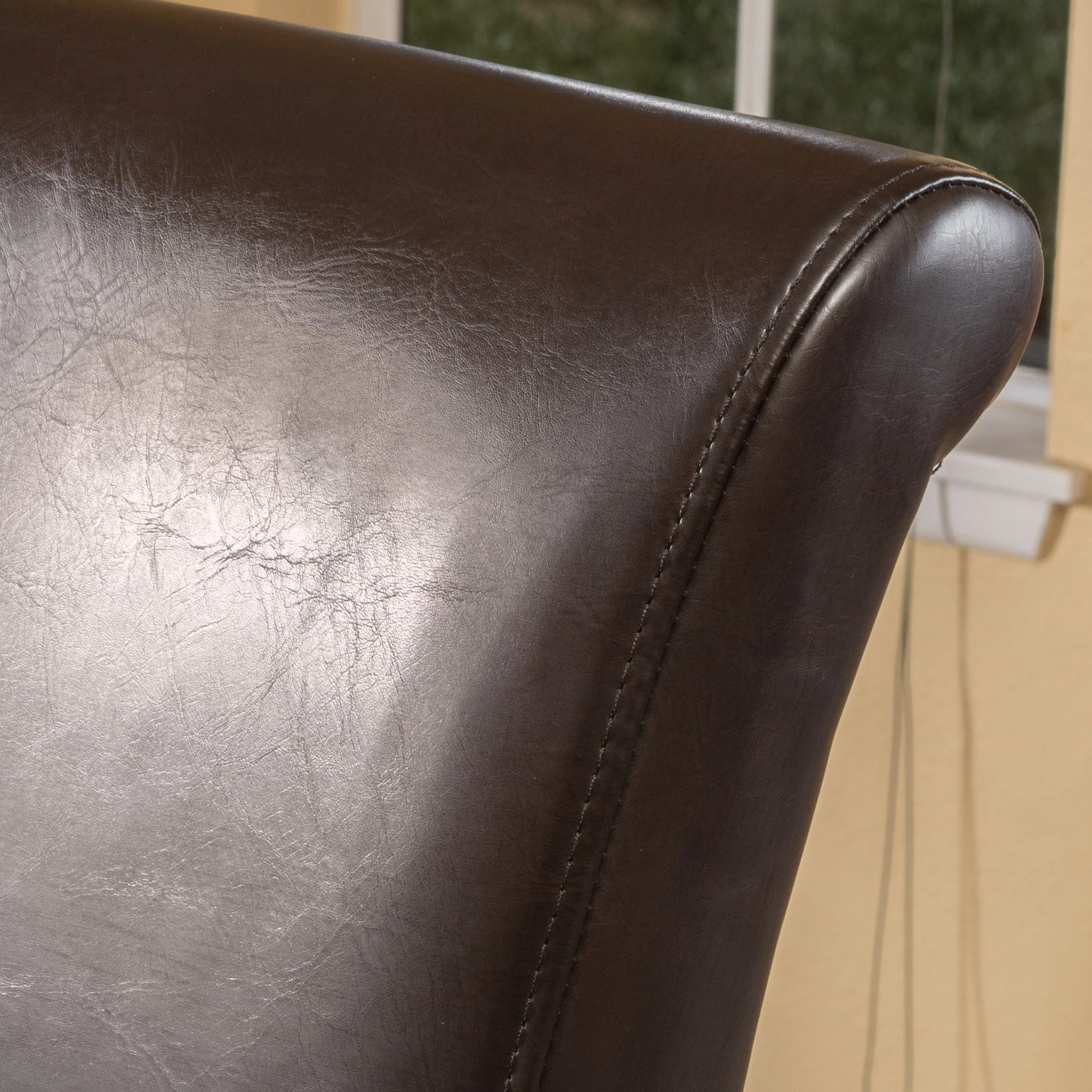 Madoc Brown Leather 31-Inch Swivel Barstool - furnishings