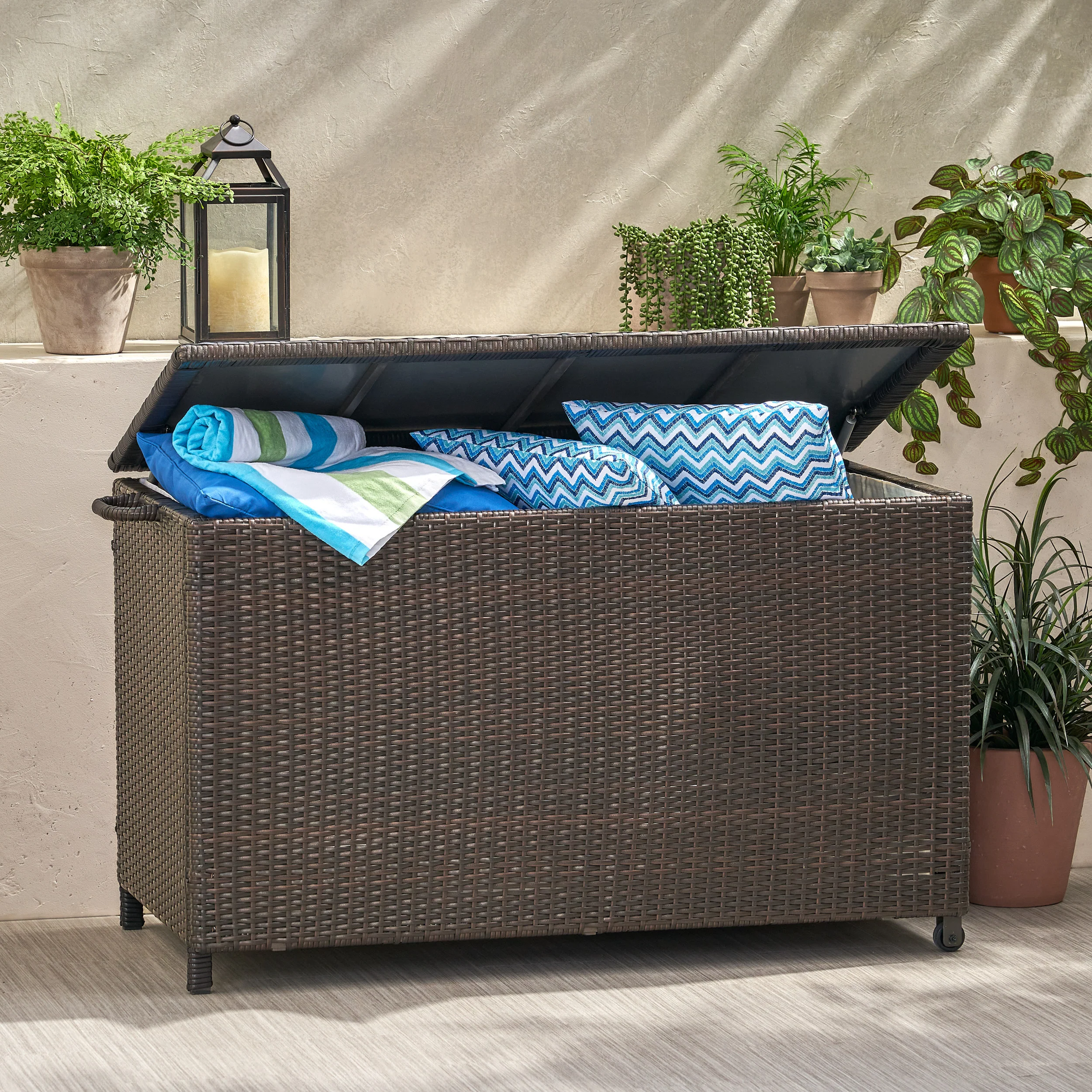 Freeport Brown Wicker Storage Bin - furnishings