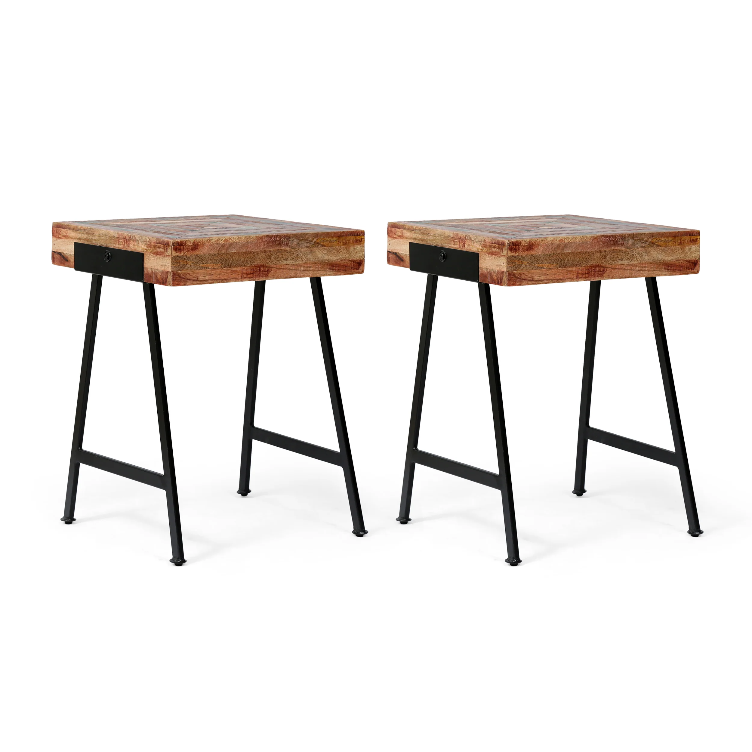 Rosewood Handcrafted Boho Mango Wood End Table (Set of 2) - furnishings