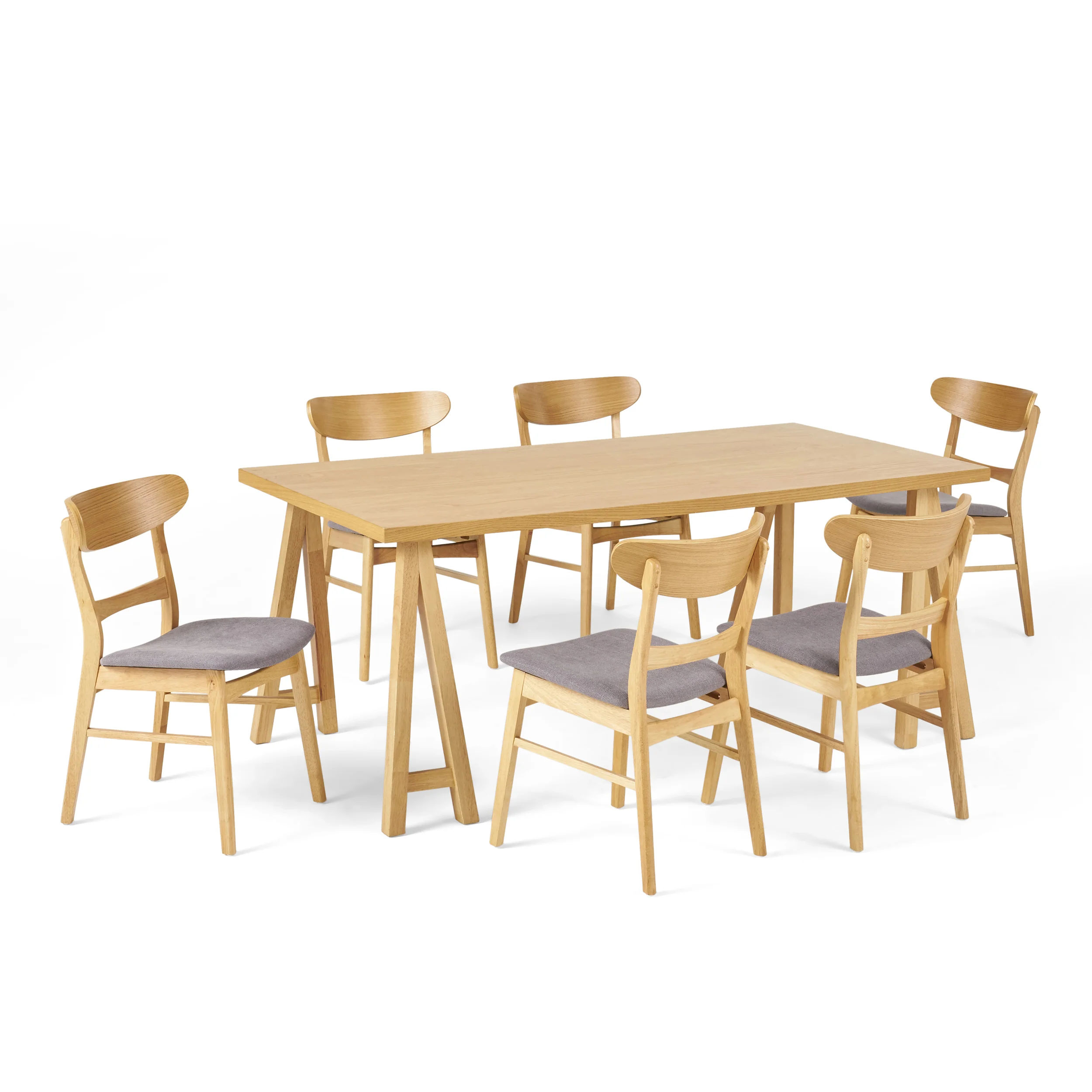 Randal Mid-Century Modern 7 Piece Dining Set - furnishings