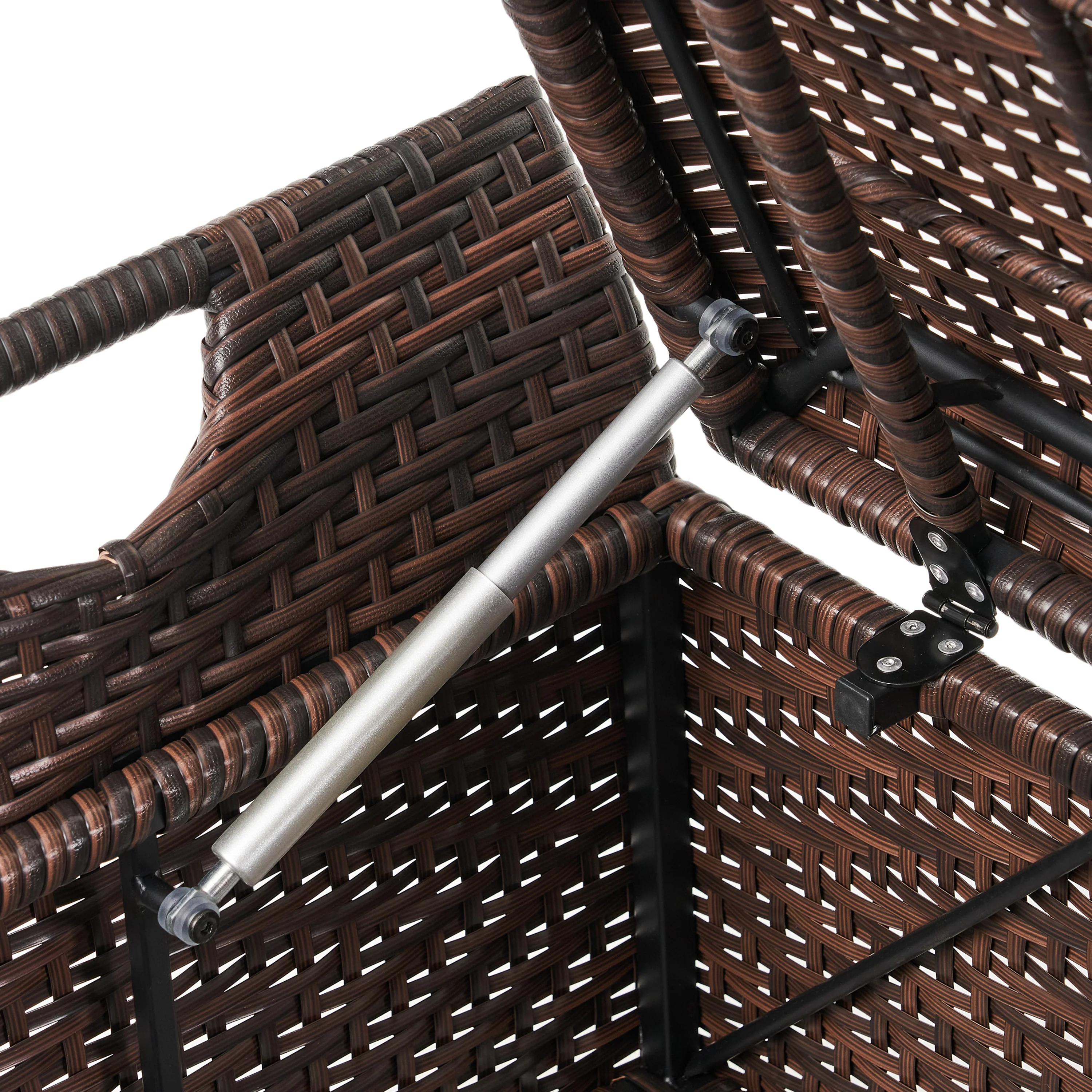 Izidora Outdoor Brown Wicker Storage Ottoman - furnbro