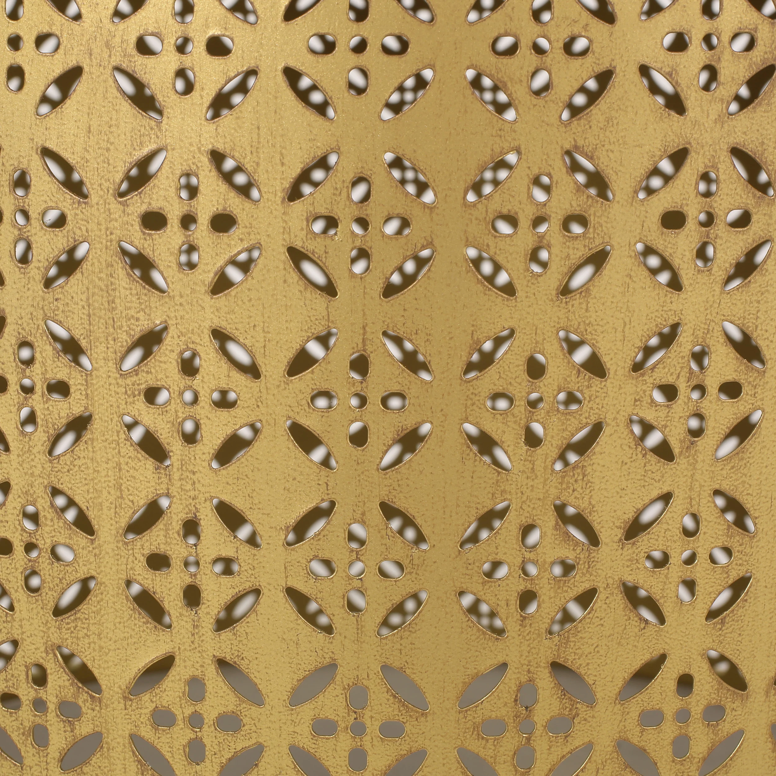 Arrastra Boho Lace Cut Iron Coffee Table, Gold Brushed Brown - furnishings