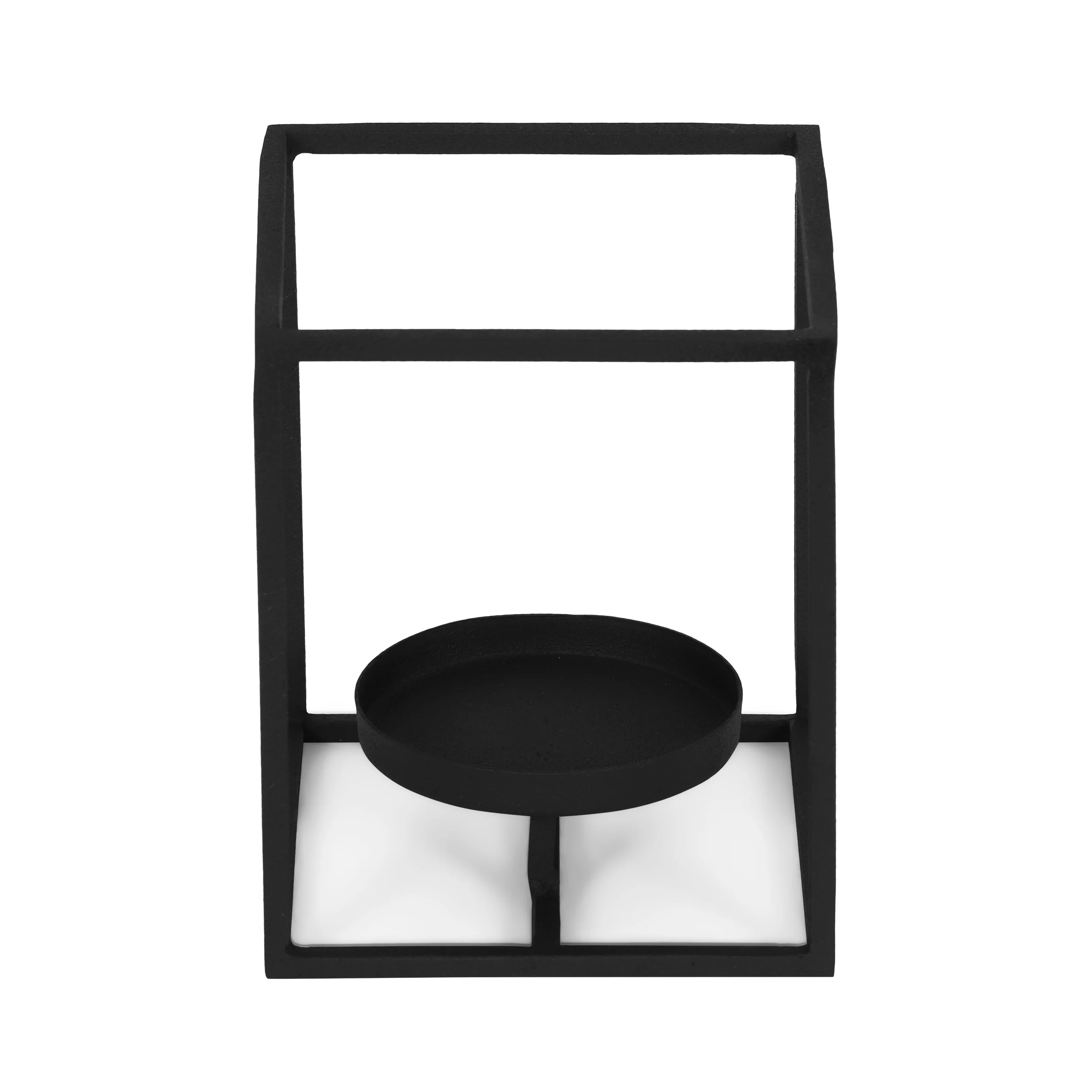 Hallin Handmade Iron Tea Light Candle Holder, Black - furnishings