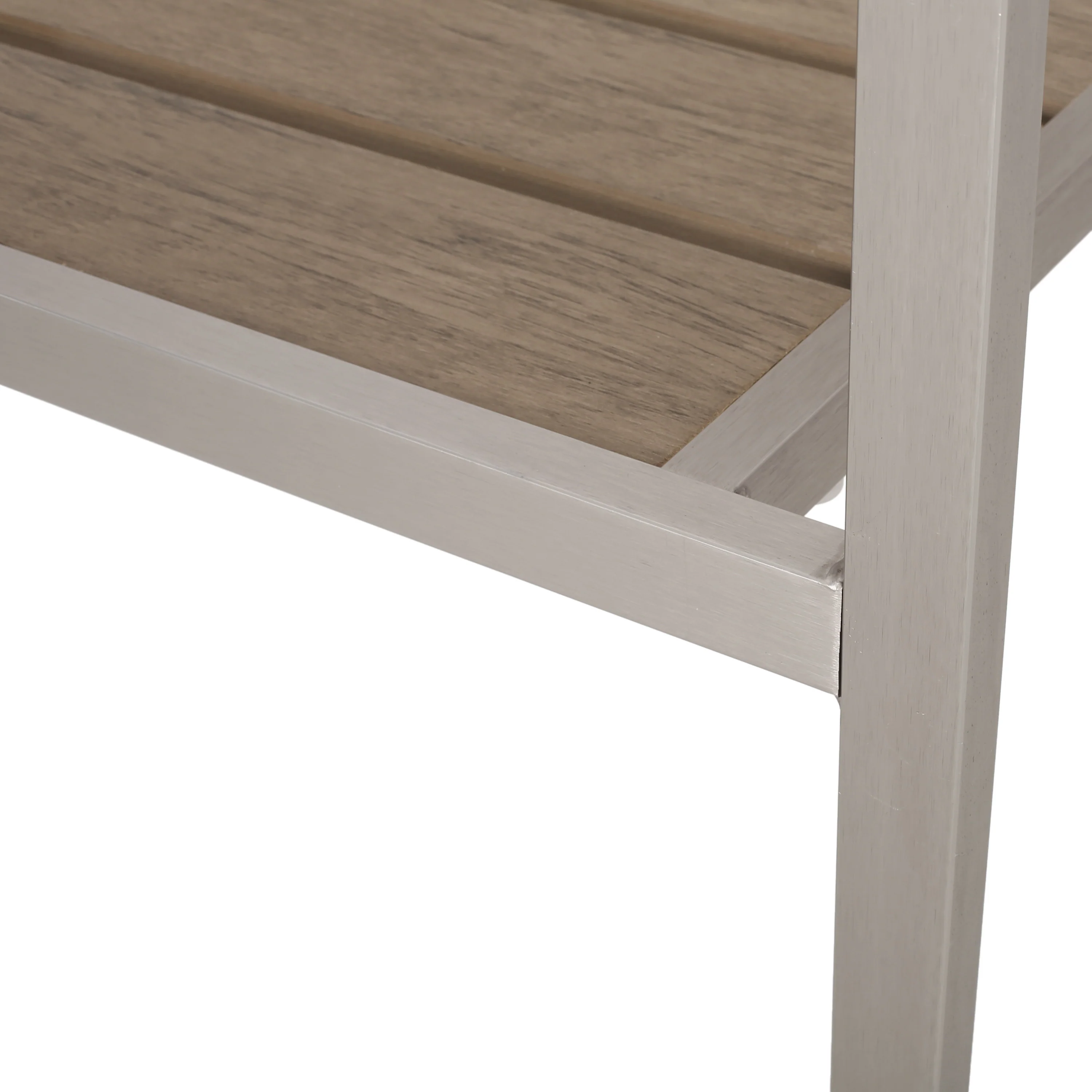 Cherie Outdoor Modern 6 Seater Aluminum Dining Set with Tempered Glass Table Top - furnishings