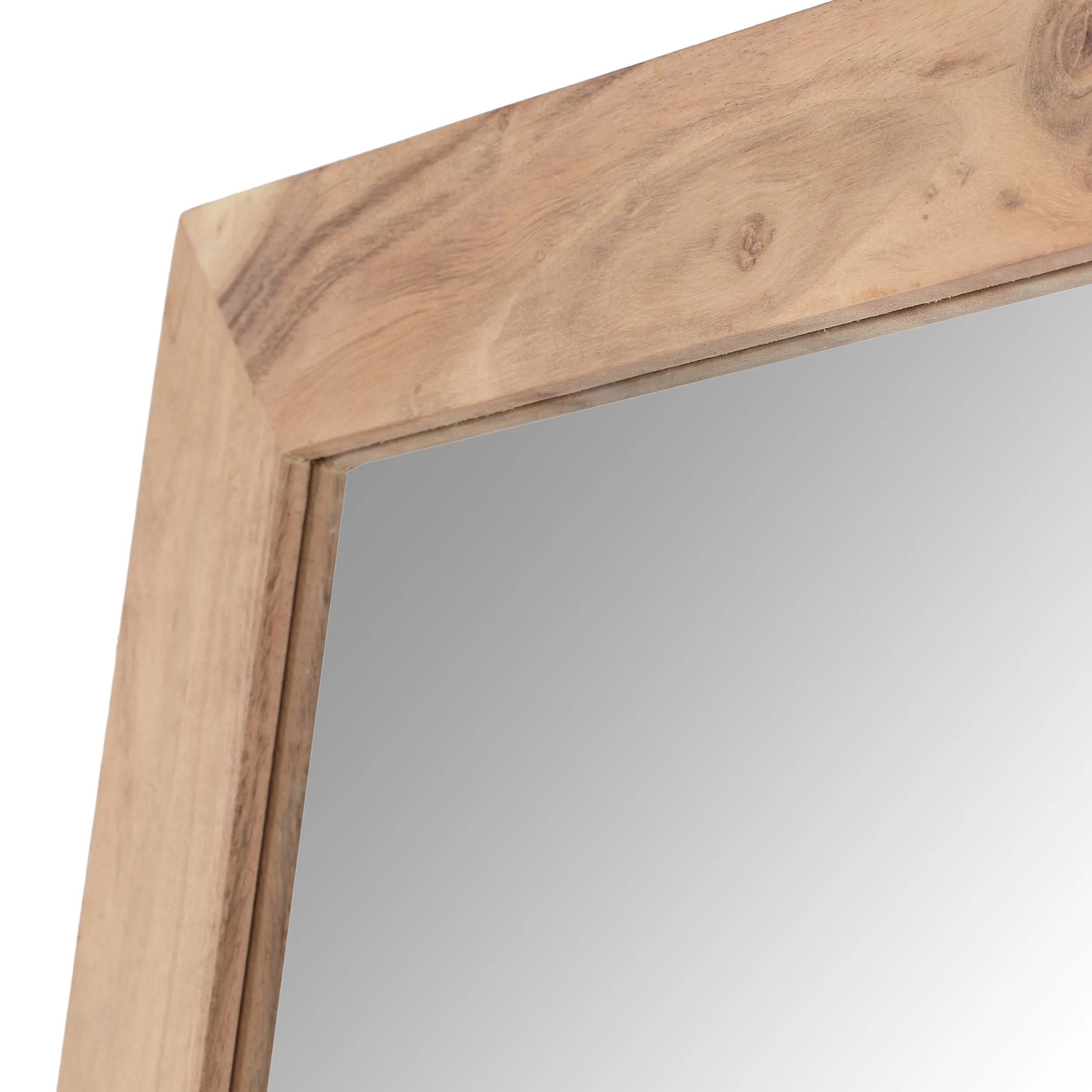 Celenia Rustic Floor Mirror with Acacia Wood Frame - furnishings