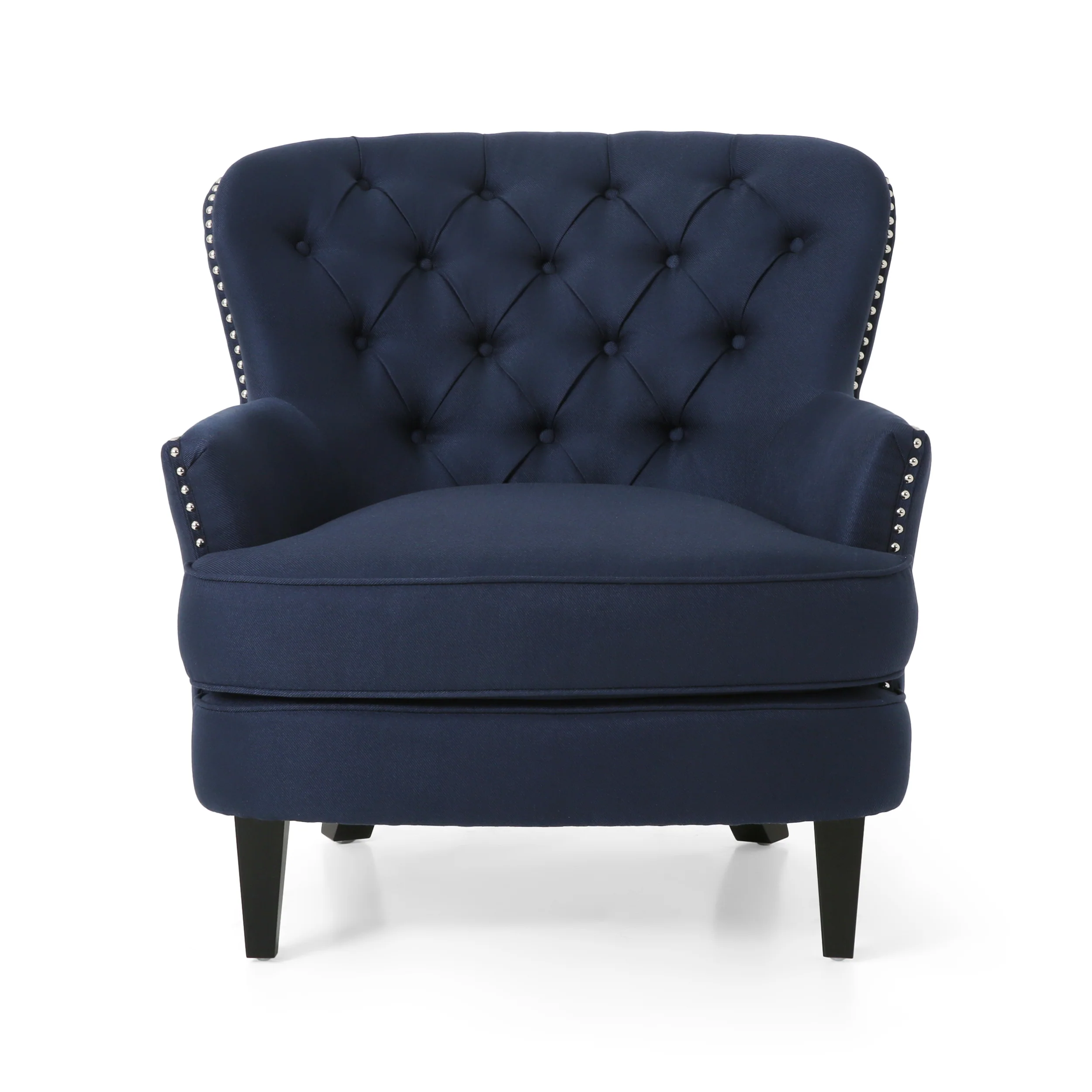 Jaxen Contemporary Tufted Fabric Club Chair and Ottoman Set - furnishings