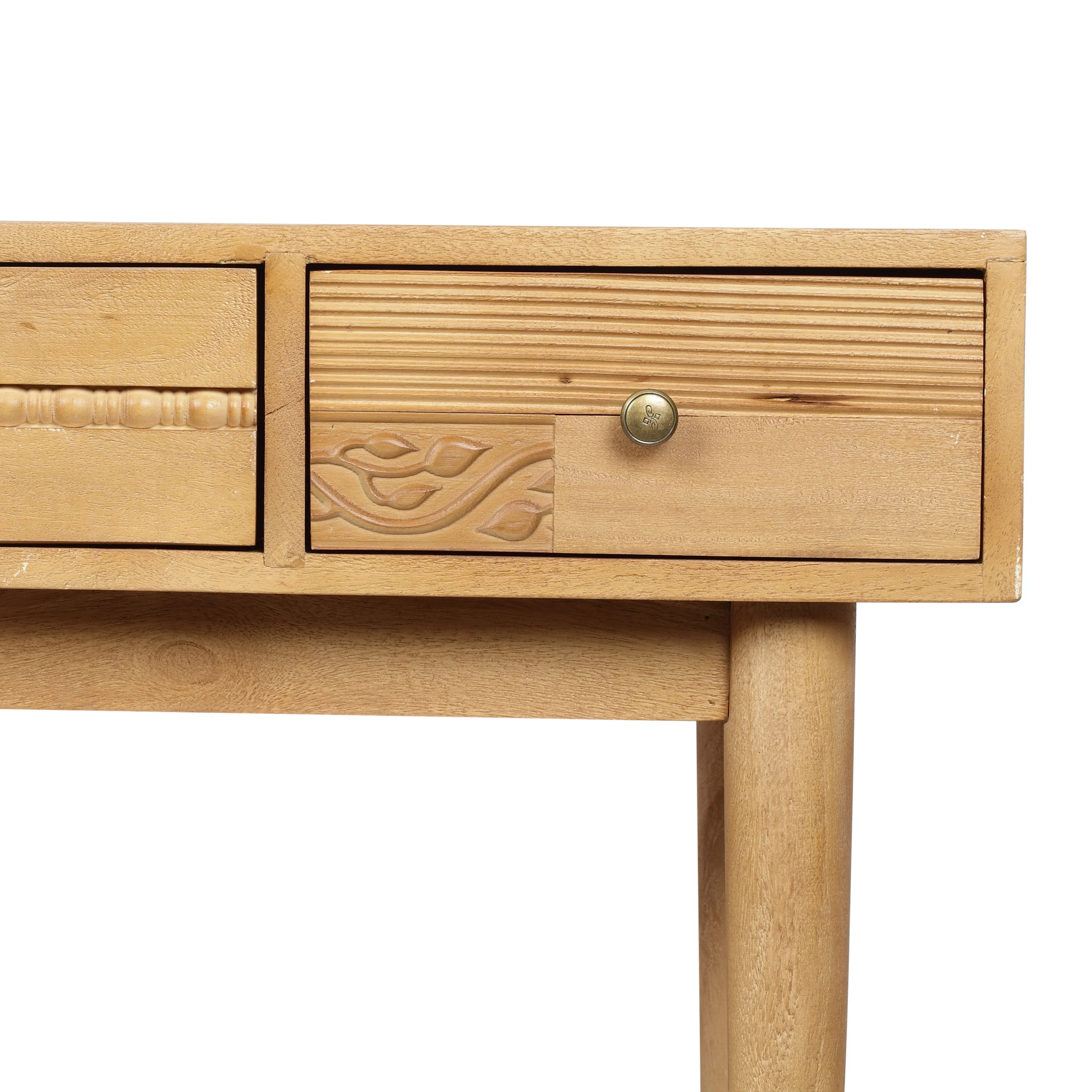 Lithonia Warthen Boho Handcrafted 4 Drawer Console Table, Natural - furnishings