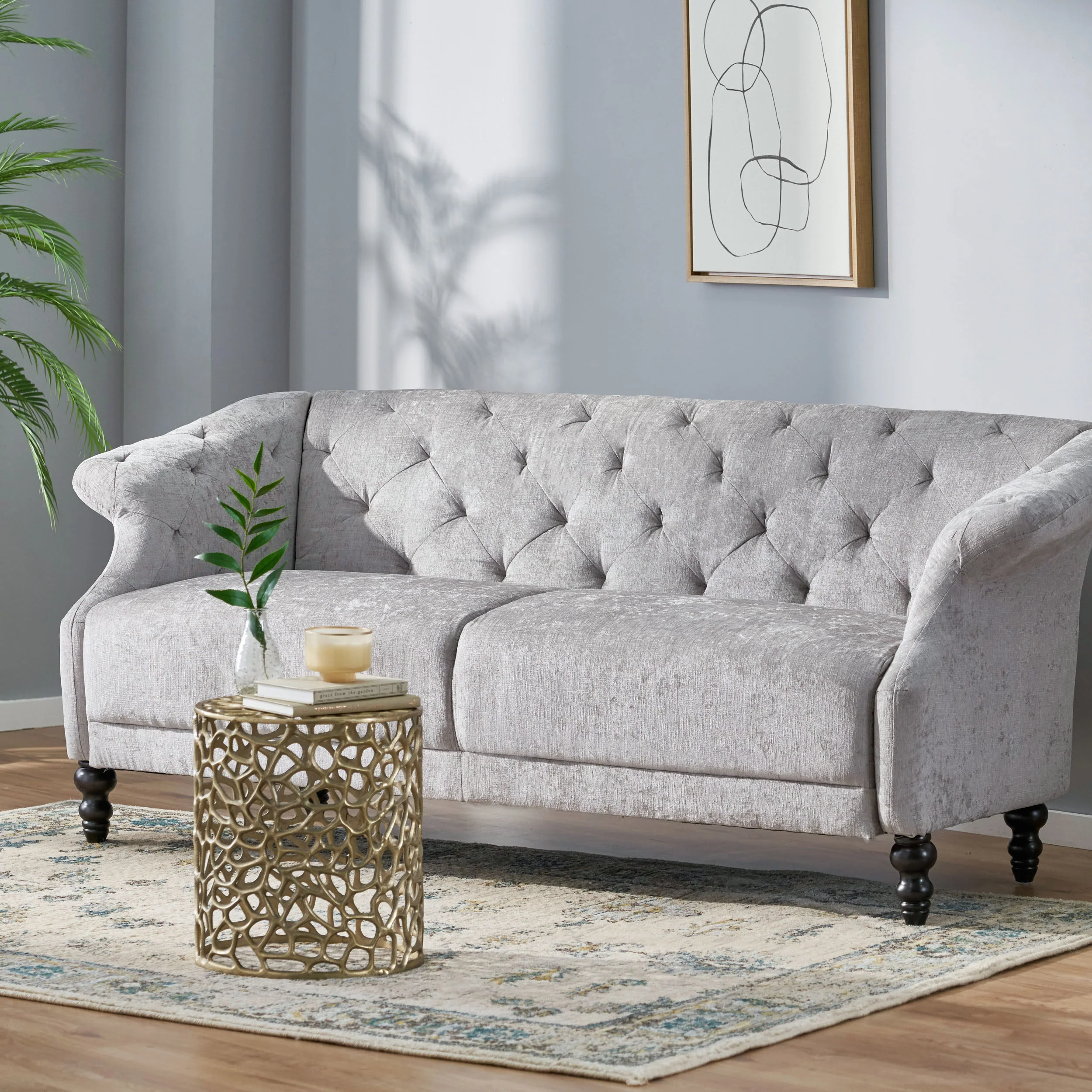 Lavonia Contemporary Tufted 3 Seater Sofa - furnishings