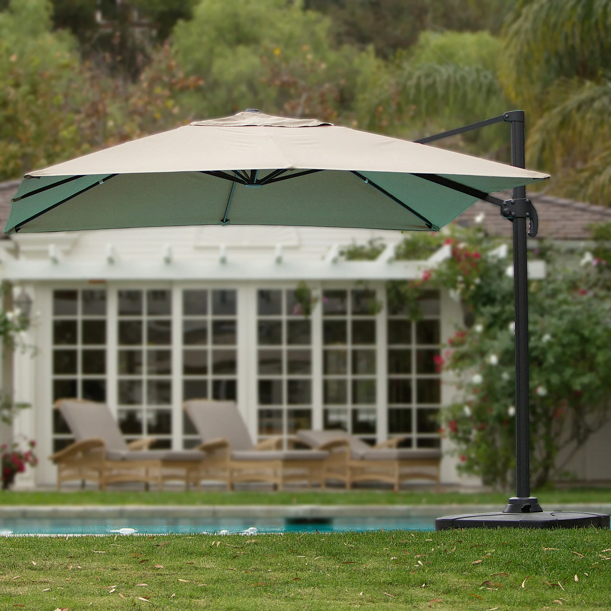 Bayside Outdoor 9.8 Foot Umbrella with Stand & Base - furnishings