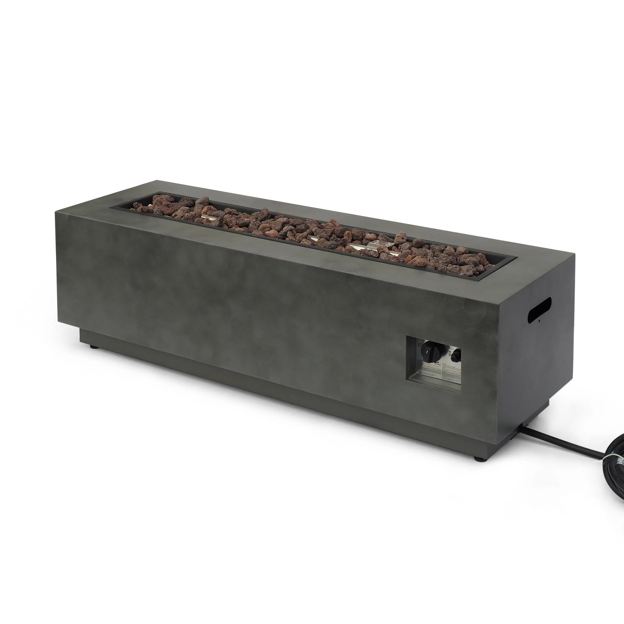 Jasmine Outdoor 50,000 BTU Rectangular Fire Pit (No Tank Holder) - furnishings