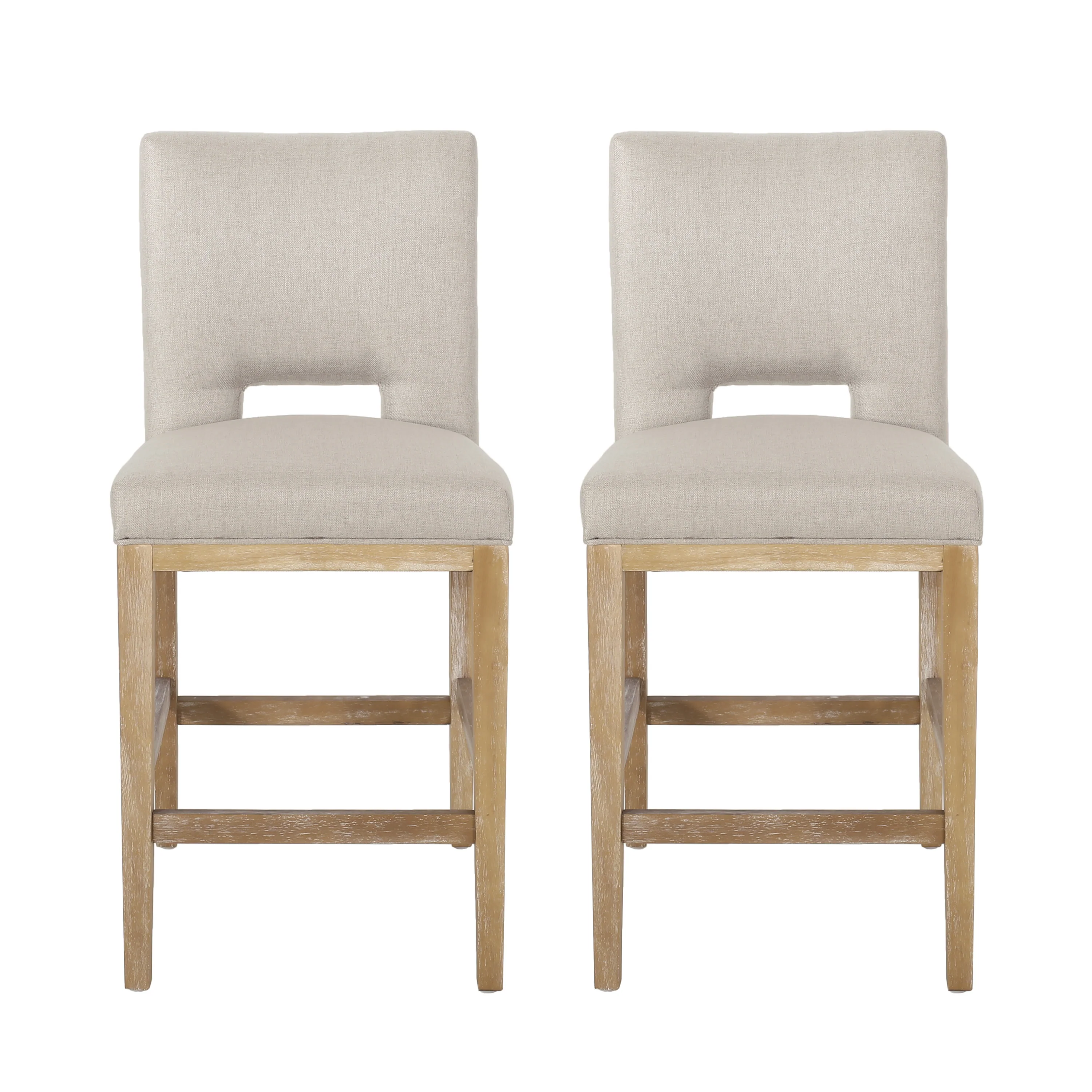 Kiara Contemporary Fabric Upholstered 27 Inch Counter Stools (Set of 2) - furnishings