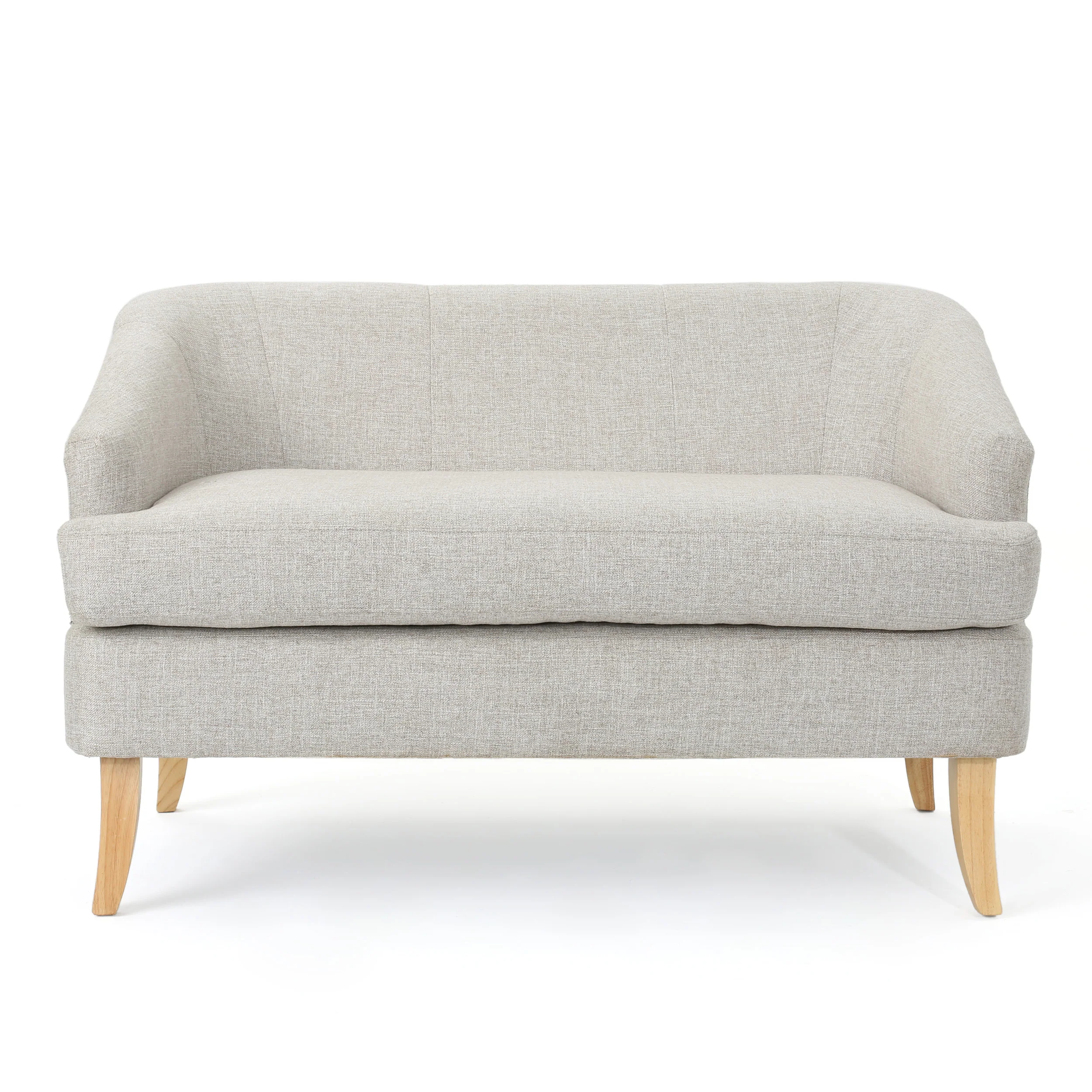 Shelby Mid Century Modern Fabric Settee - furnishings