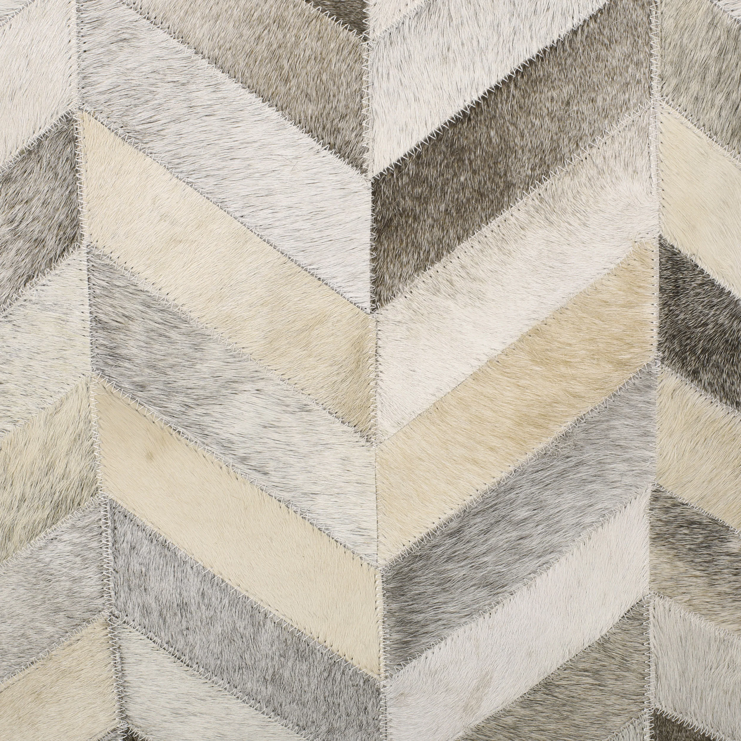 Zagan Handcrafted Boho Cowhide Pouf - furnishings