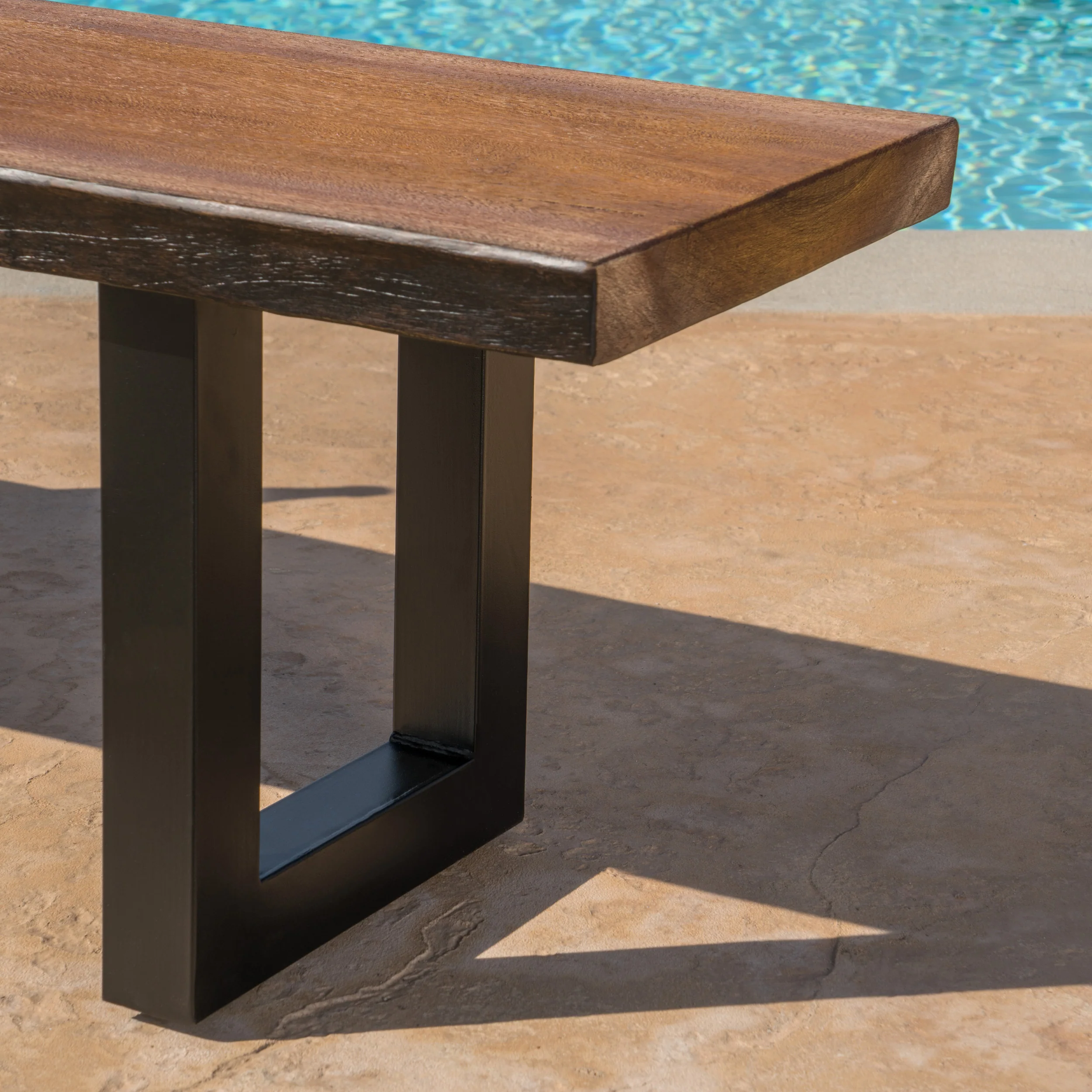 Louise Outdoor 6 Piece Multibrown Wicker and Concrete Dining Set - furnishings