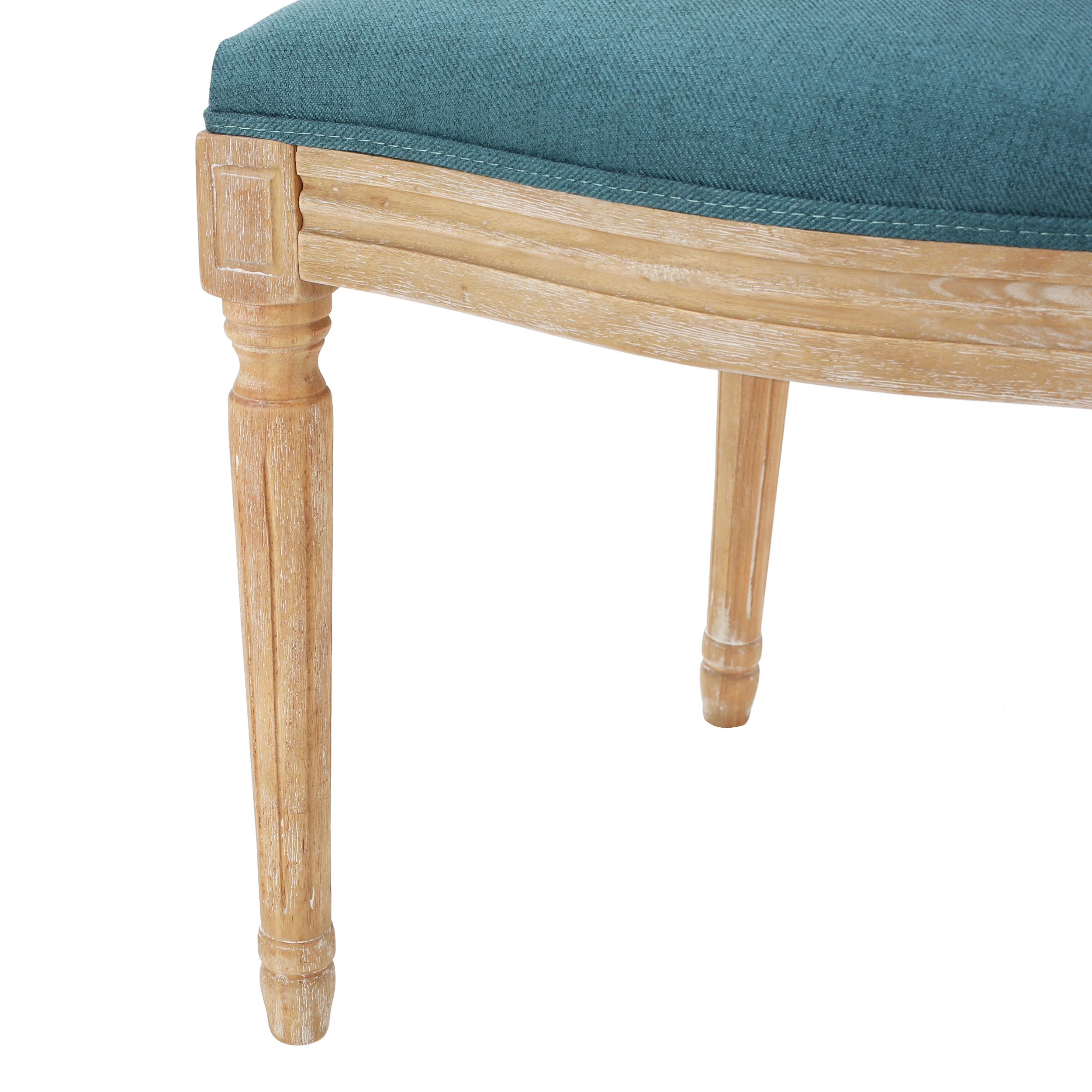 Naclerio French Country Fabric Upholstered Wood 5 Piece Dining Set - furnishings