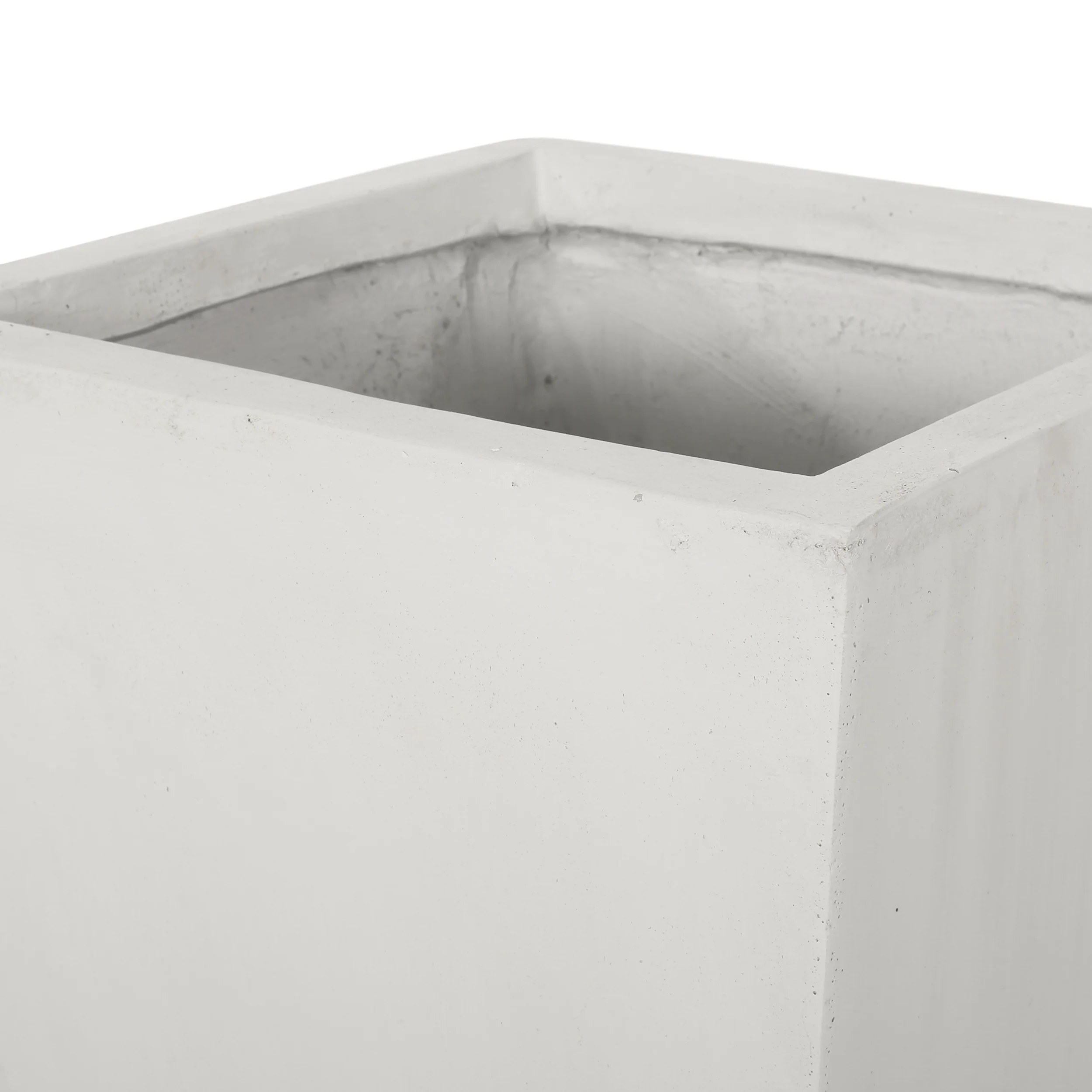 Fardeen Outdoor Modern Large and Medium Cast Stone Planter Set - furnishings