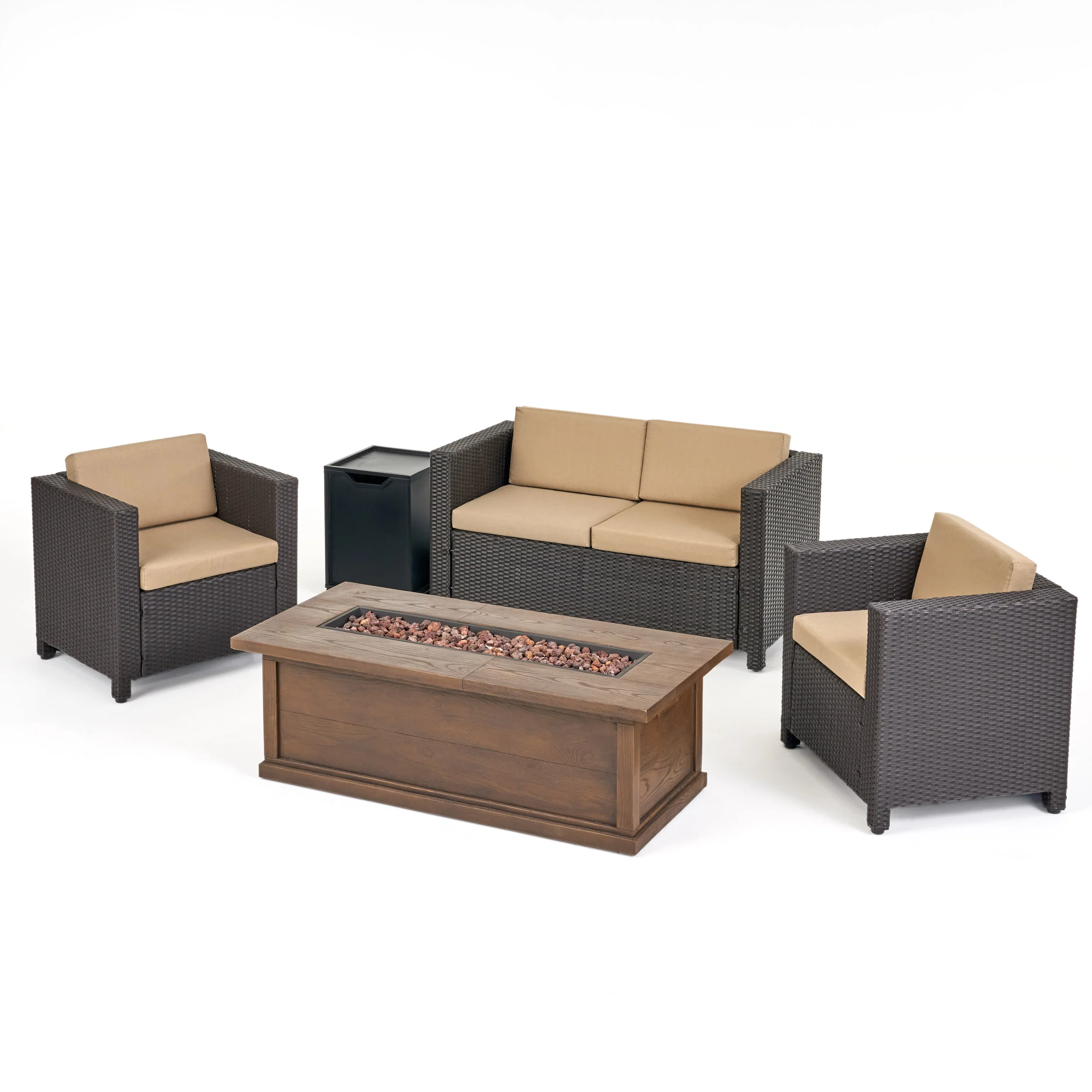 Venice 4-Seater Outdoor Fire Pit Sofa Set - furnishings