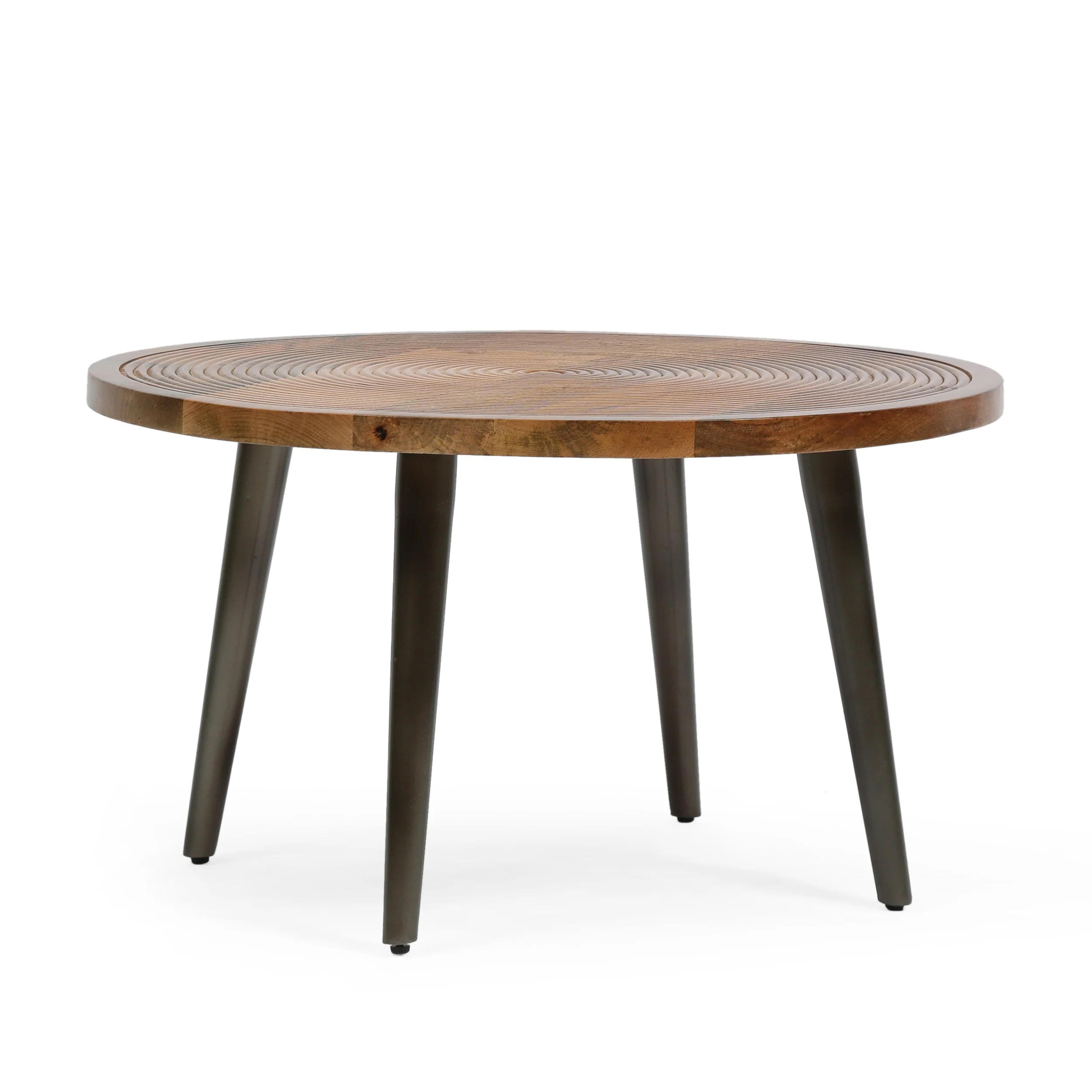 Hysham Boho Industrial Handcrafted Mango Wood Coffee Table, Honey Brown and Antique Gray - furnishings