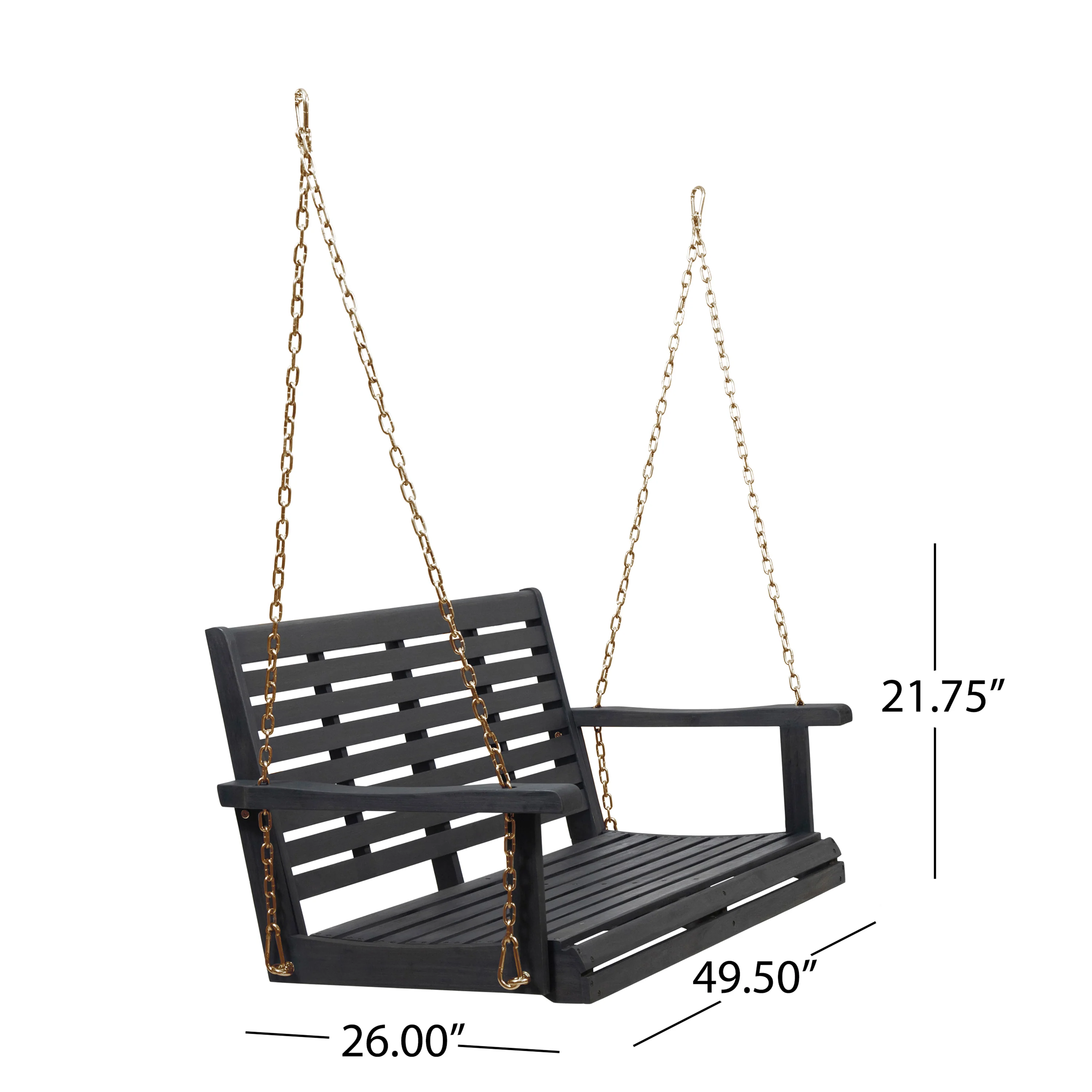 Viola Outdoor Aacia Wood Porch Swing - furnishings