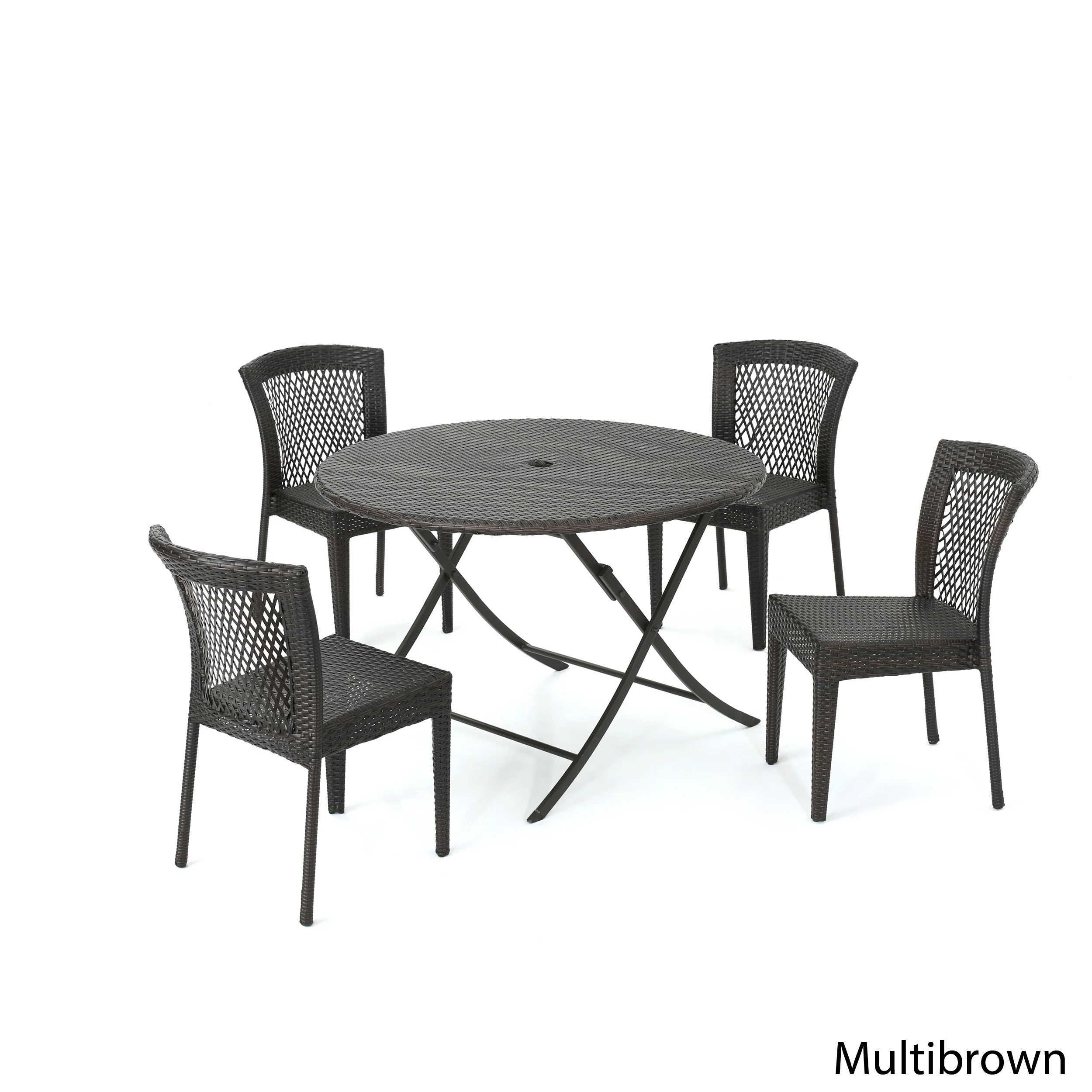 Radley Outdoor 5 Piece Multi-brown Wicker Dining Set - furnishings