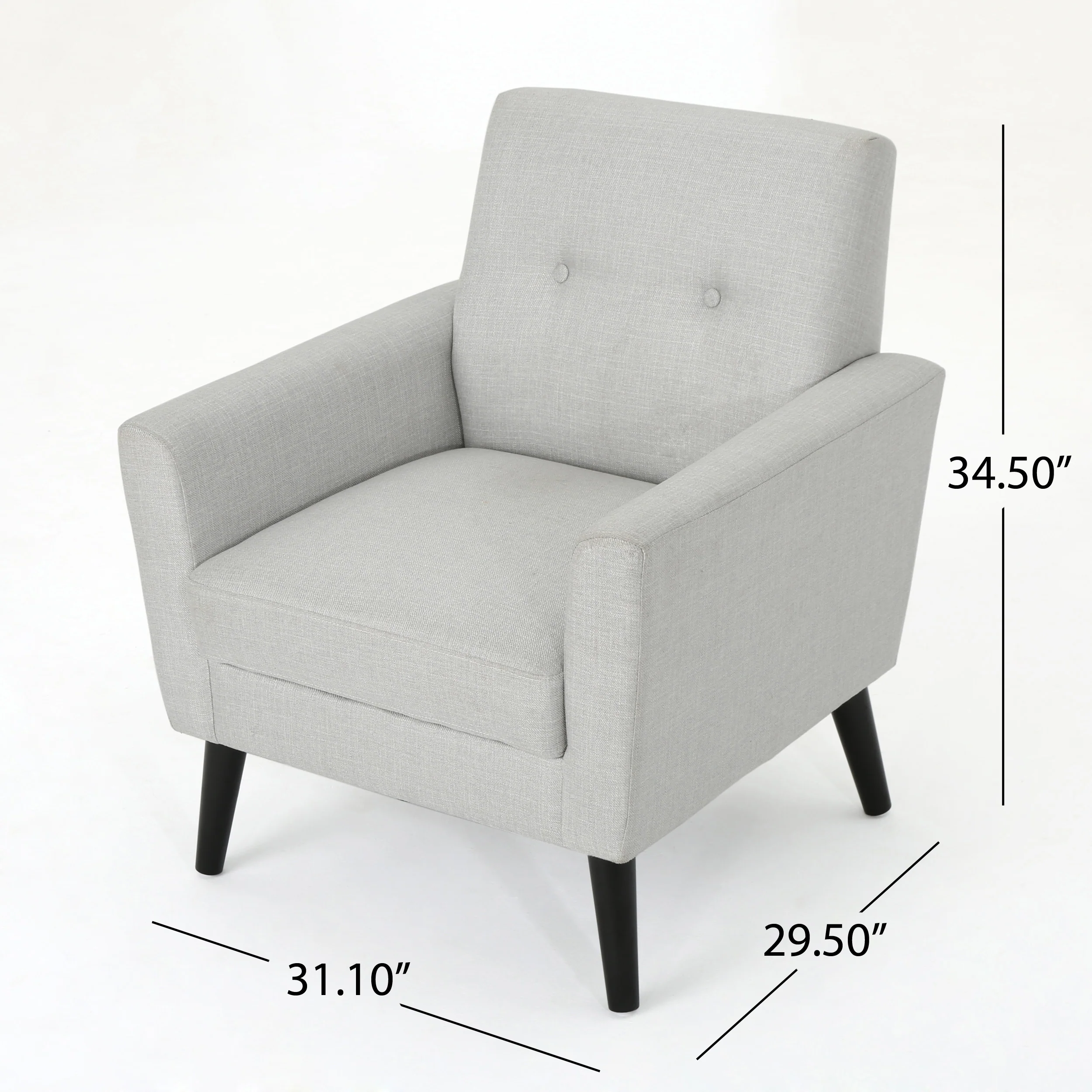 Sierra Mid Century Modern Button Tufted Upholstered Fabric Club Chair - furnishings