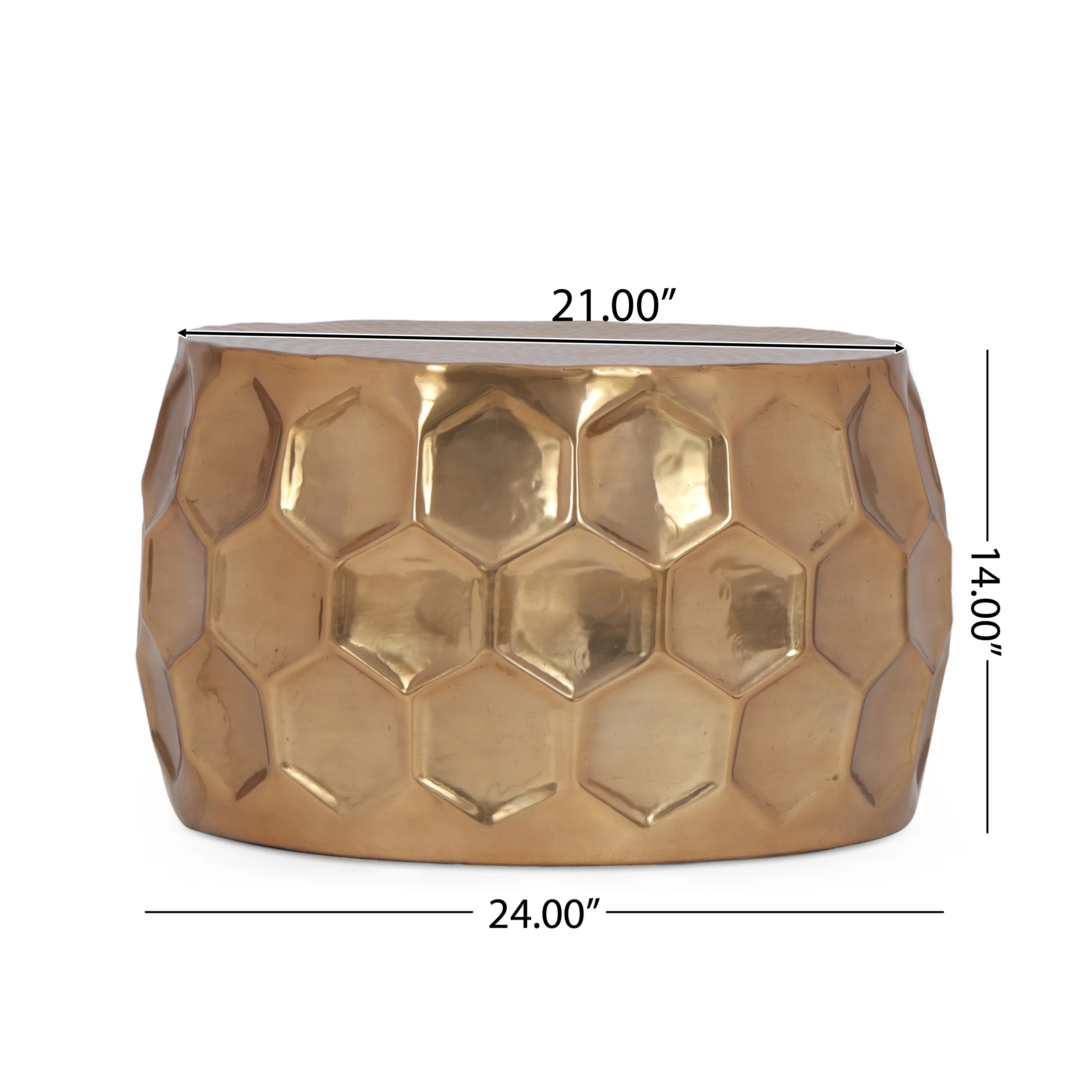 Pitzen Modern Glam Handcrafted Aluminum Honeycomb Coffee Table, Brass - furnishings