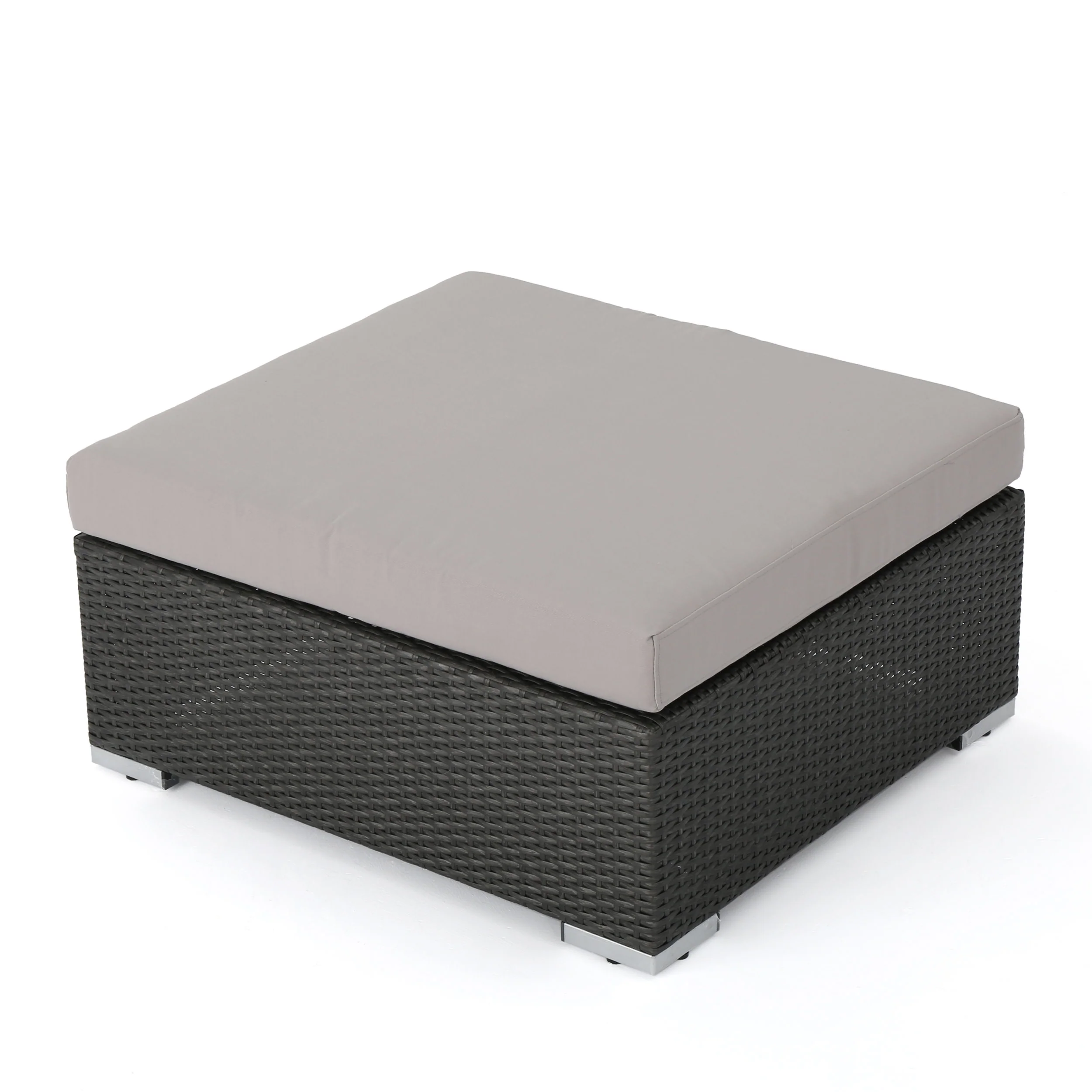 Avianna Outdoor Wicker Ottoman with Cushion - furnishings