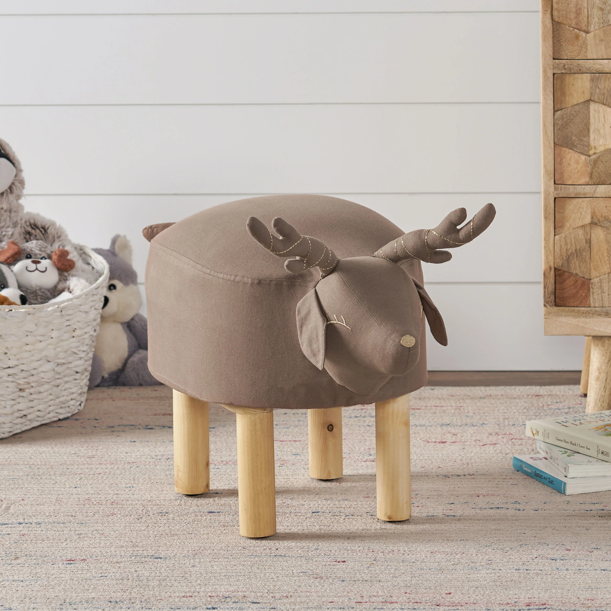 Azelya Contemporary Kids Deer Ottoman - furnishings