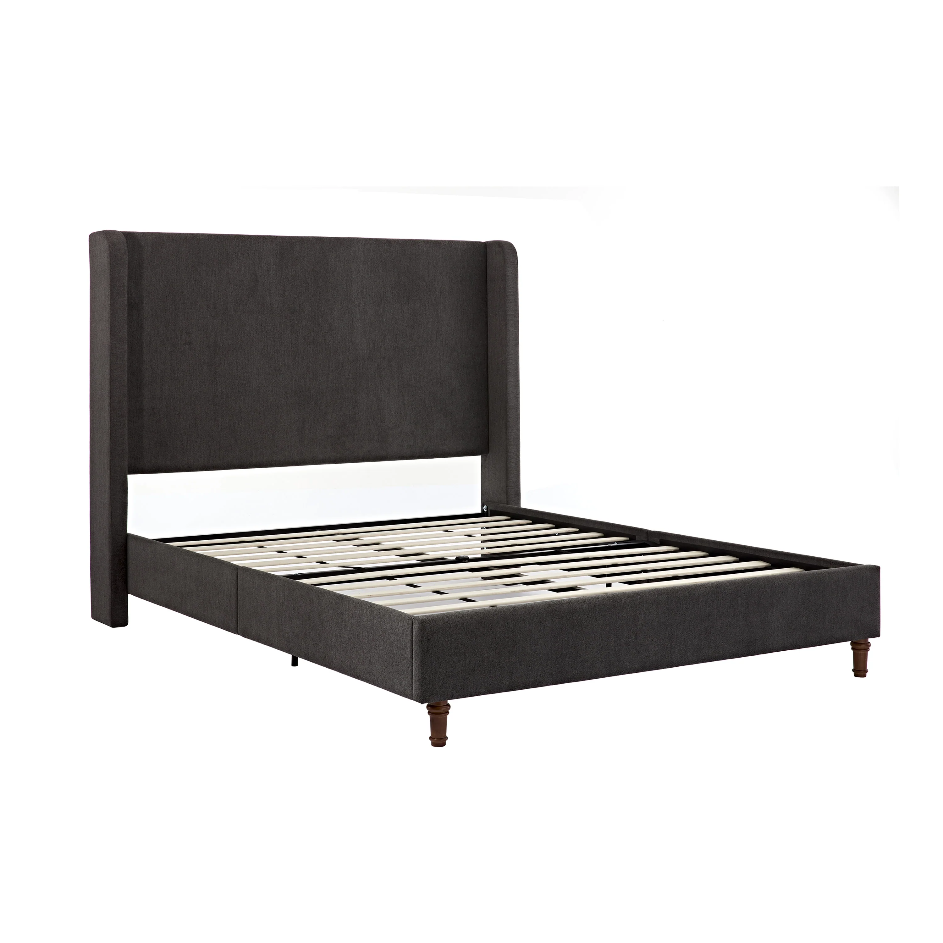 Bohdi Queen Indoor Upholstered Metal Tall Headboard Bed with Wingback - furnishings