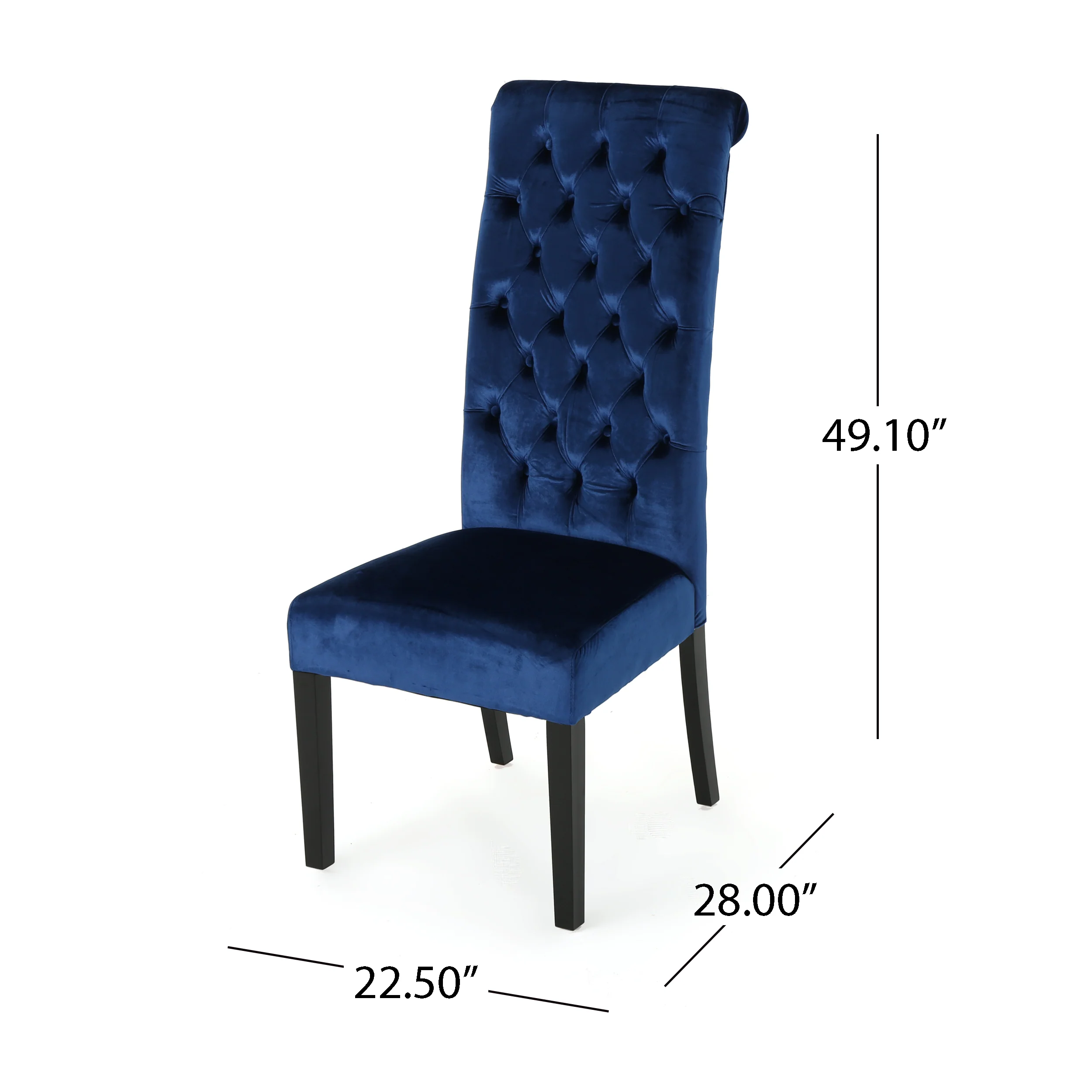 Leona Tall Back Tufted New Velvet Dining Chair (Set of 2) - furnishings