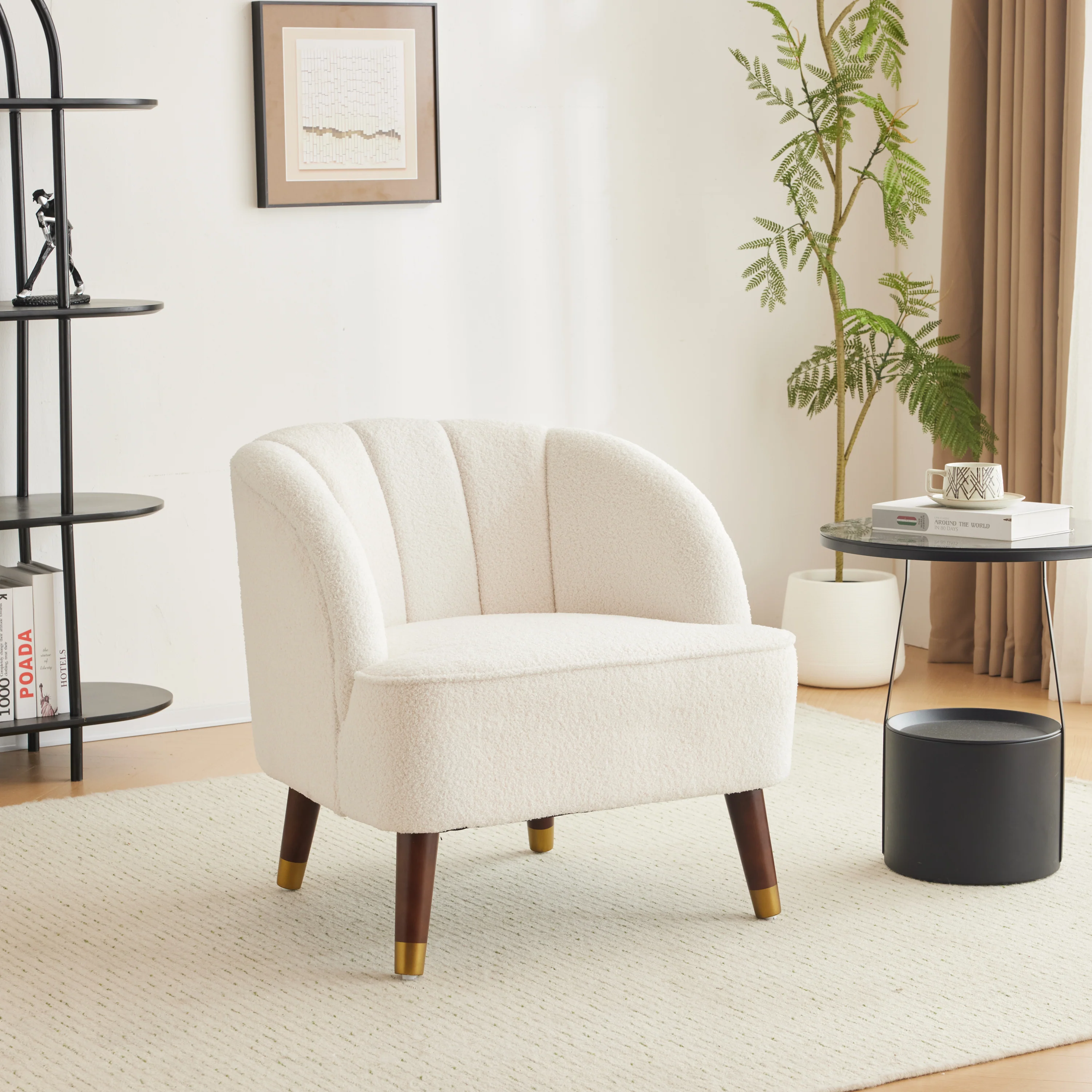 Veneras Velvet Barrel Club Chair - furnishings