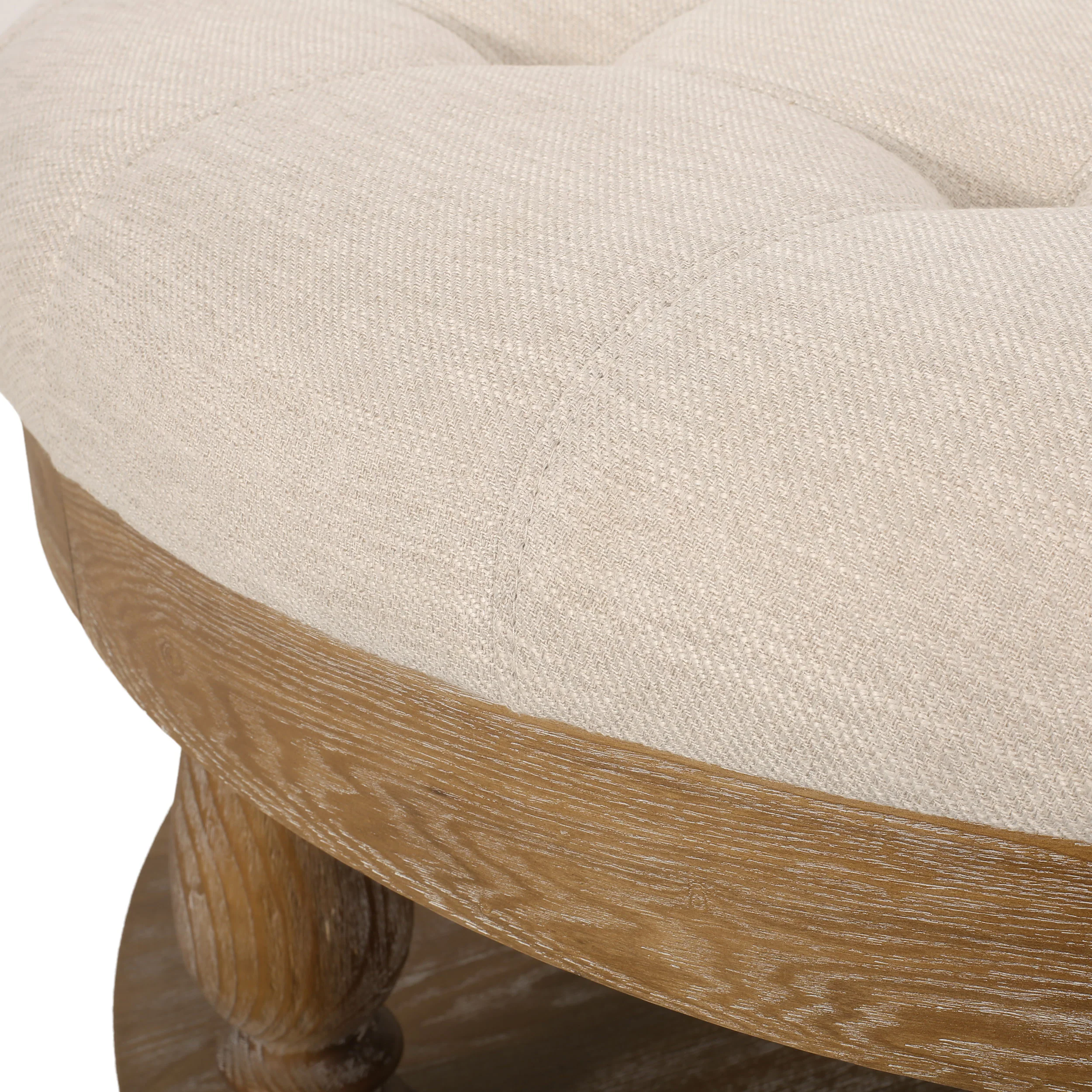 Andrue Contemporary Upholstered Round Ottoman - furnishings