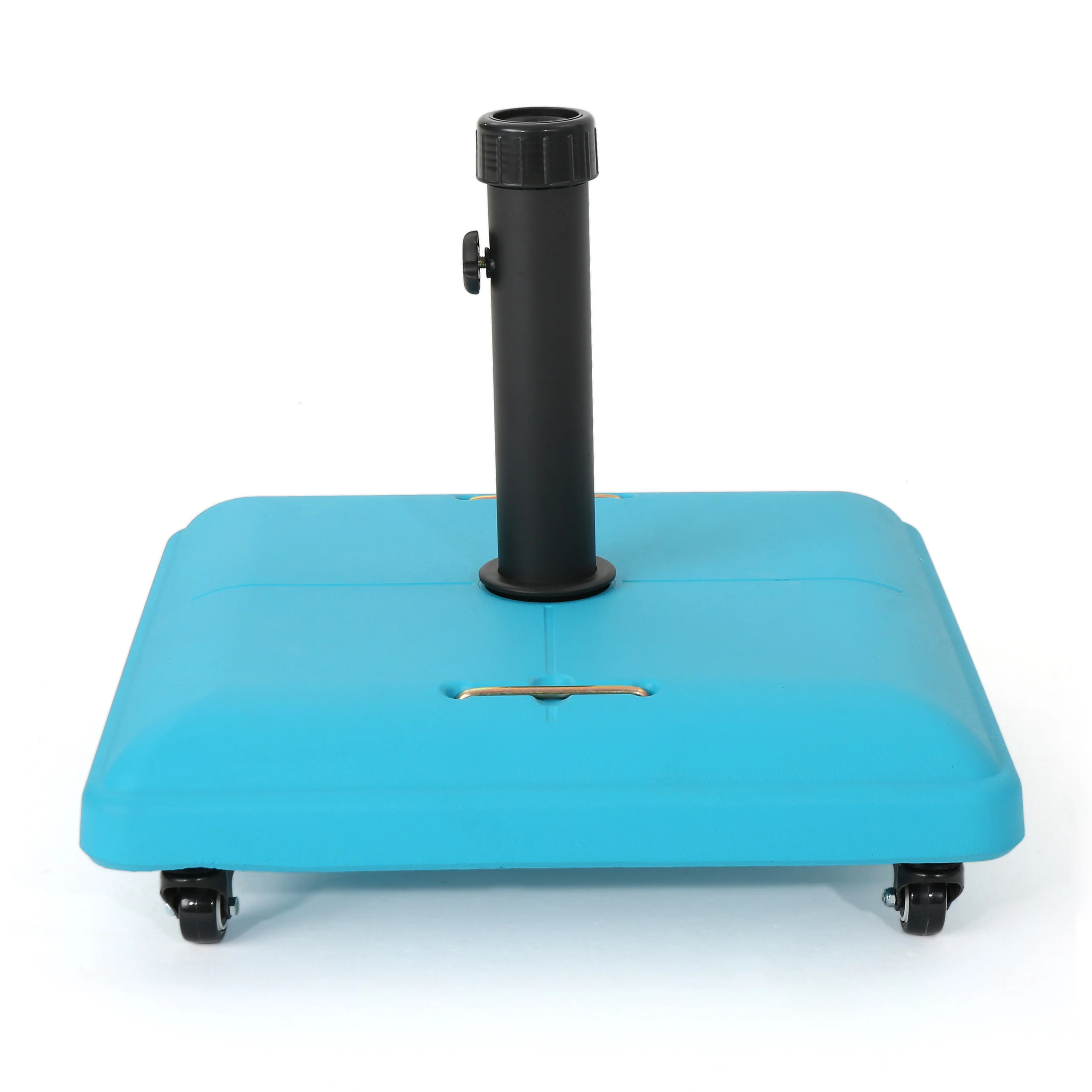 Louise Outdoor Concrete Square 80lb Umbrella Base with Steel Umbrella Holder - furnishings