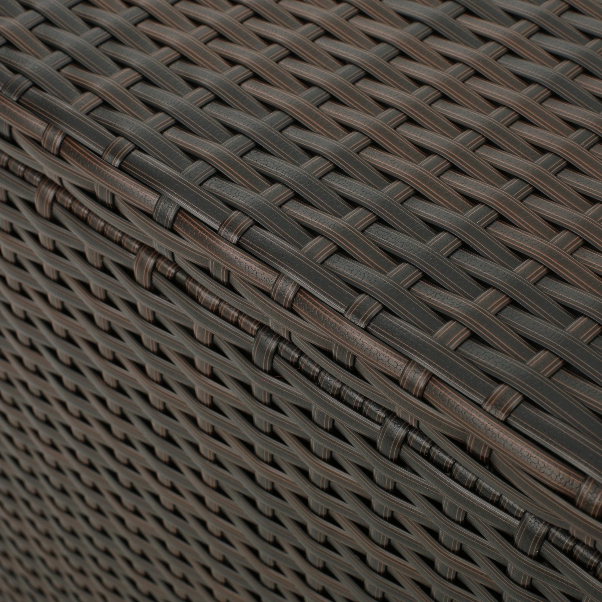 San Louis Obispo Outdoor Square Multi-Brown Wicker Storage Box w/ Zipped Lining - furnishings