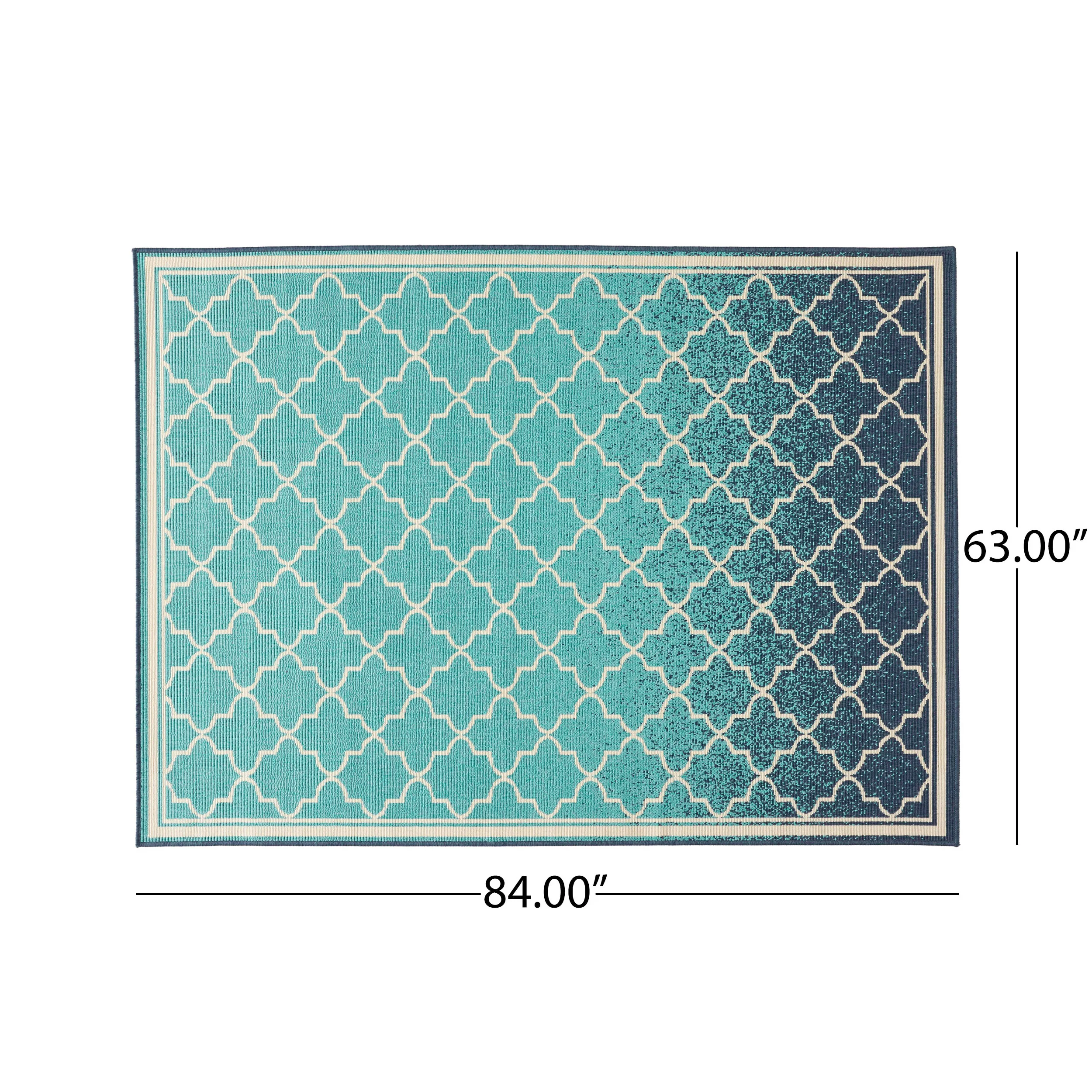 Sweety Outdoor Ombre Area Rug, Blue and Ivory - furnishings