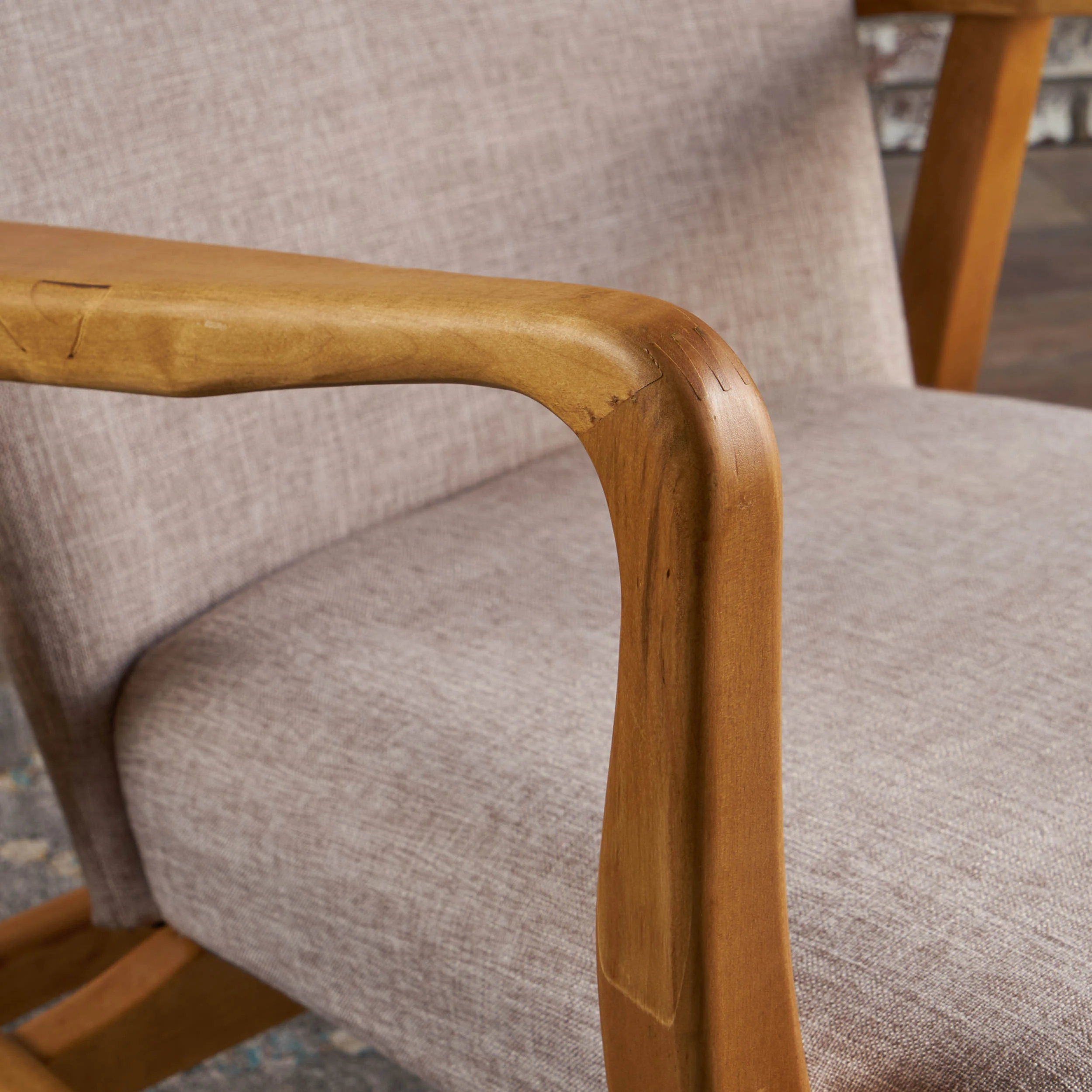 Collin Mid Century Fabric Rocking Chair - furnishings