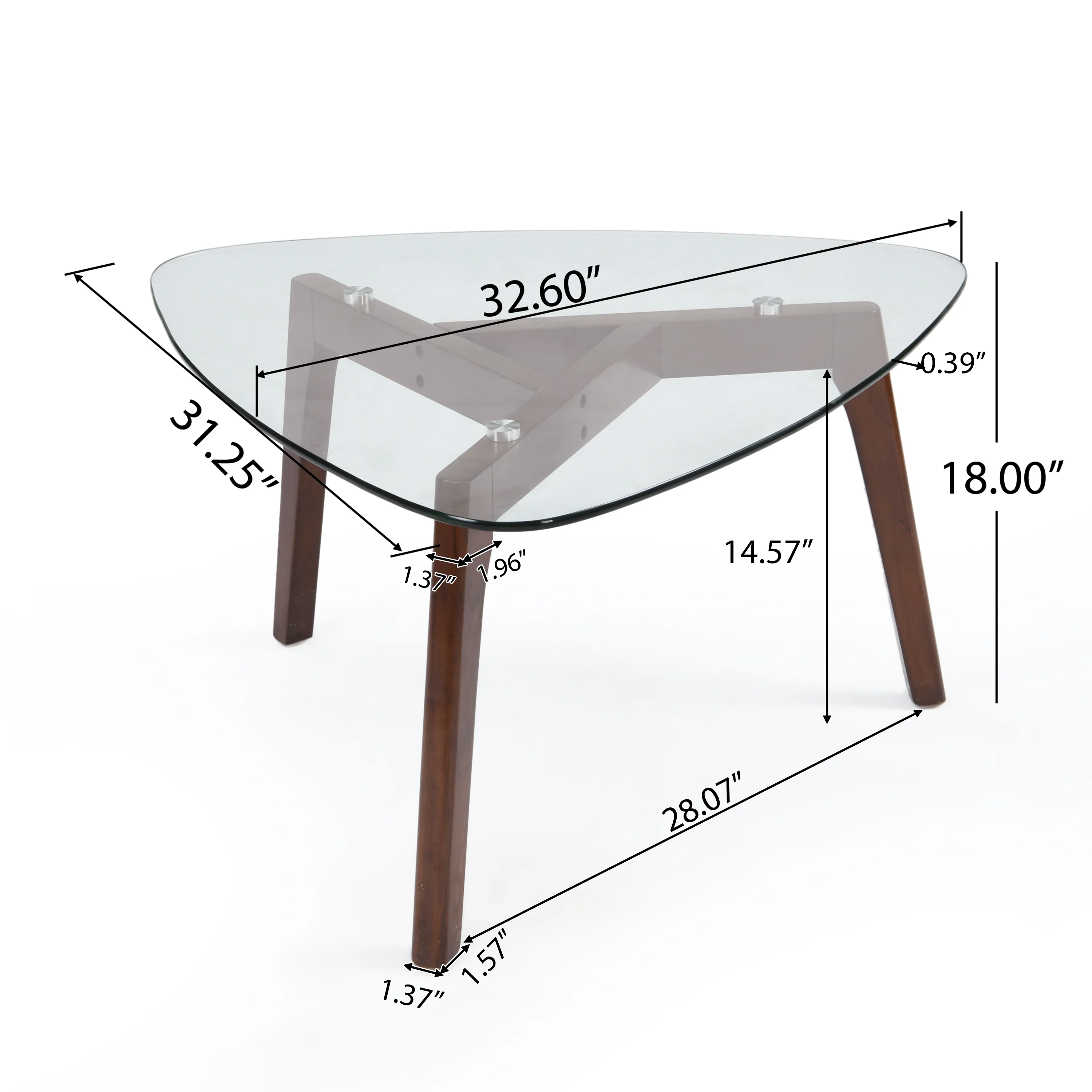 Mosier Mid-Century Modern Coffee Table with Glass Top - furnishings