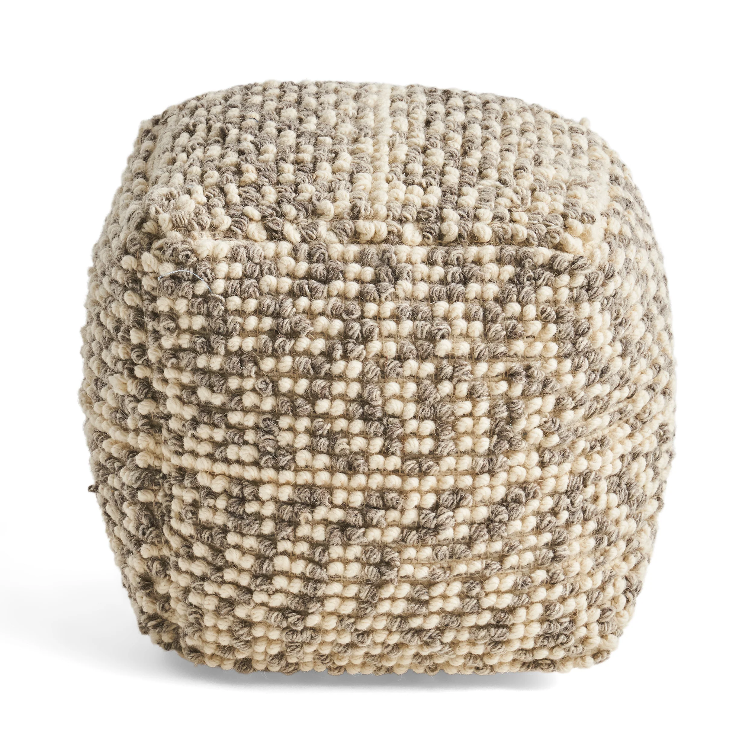 Zoriah Boho Wool and Cotton Ottoman Pouf - furnishings