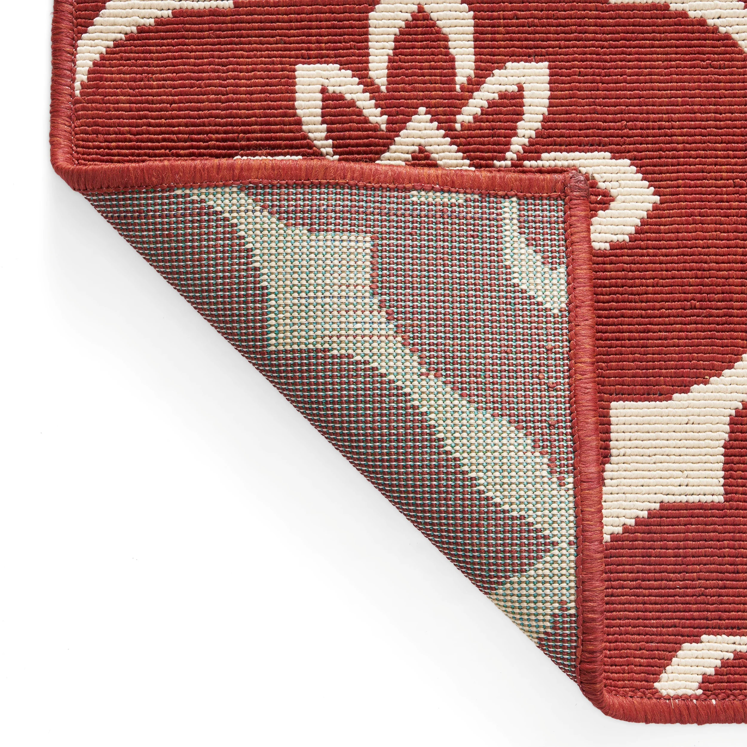 Eluzer Outdoor Trellis Area Rug, Red and Ivory - furnishings