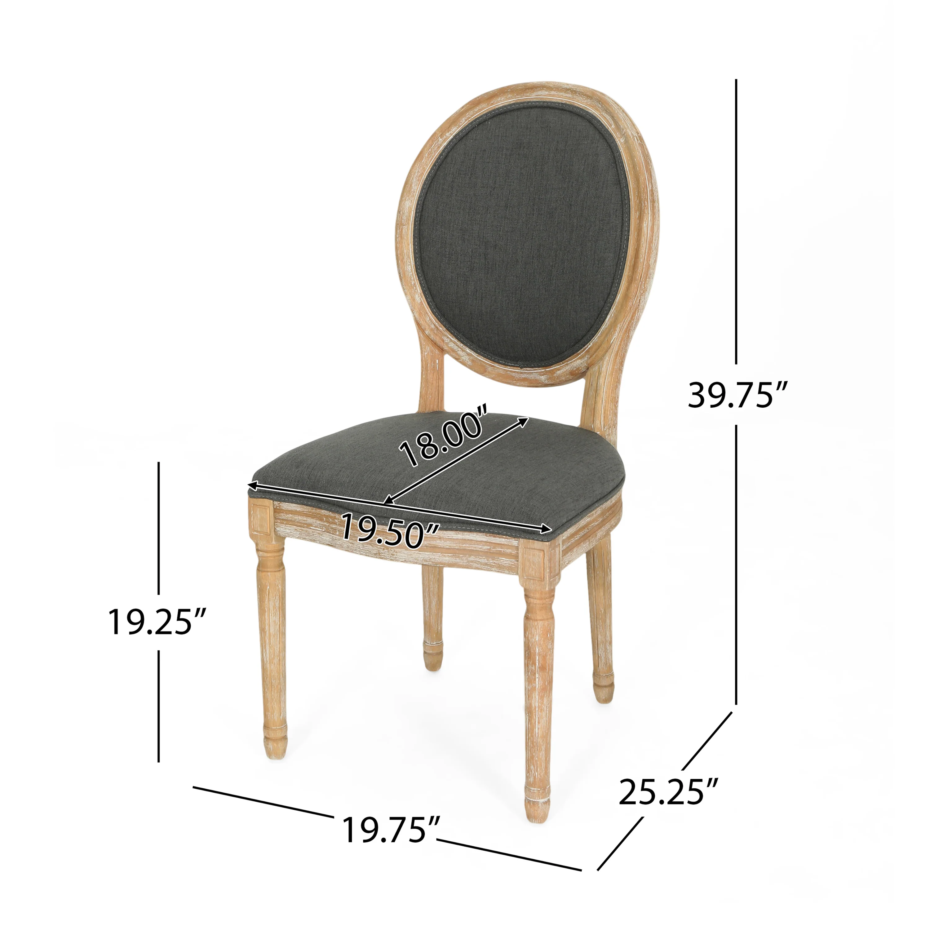 Dason French Country Fabric Upholstered Wood 7 Piece Dining Set - furnishings