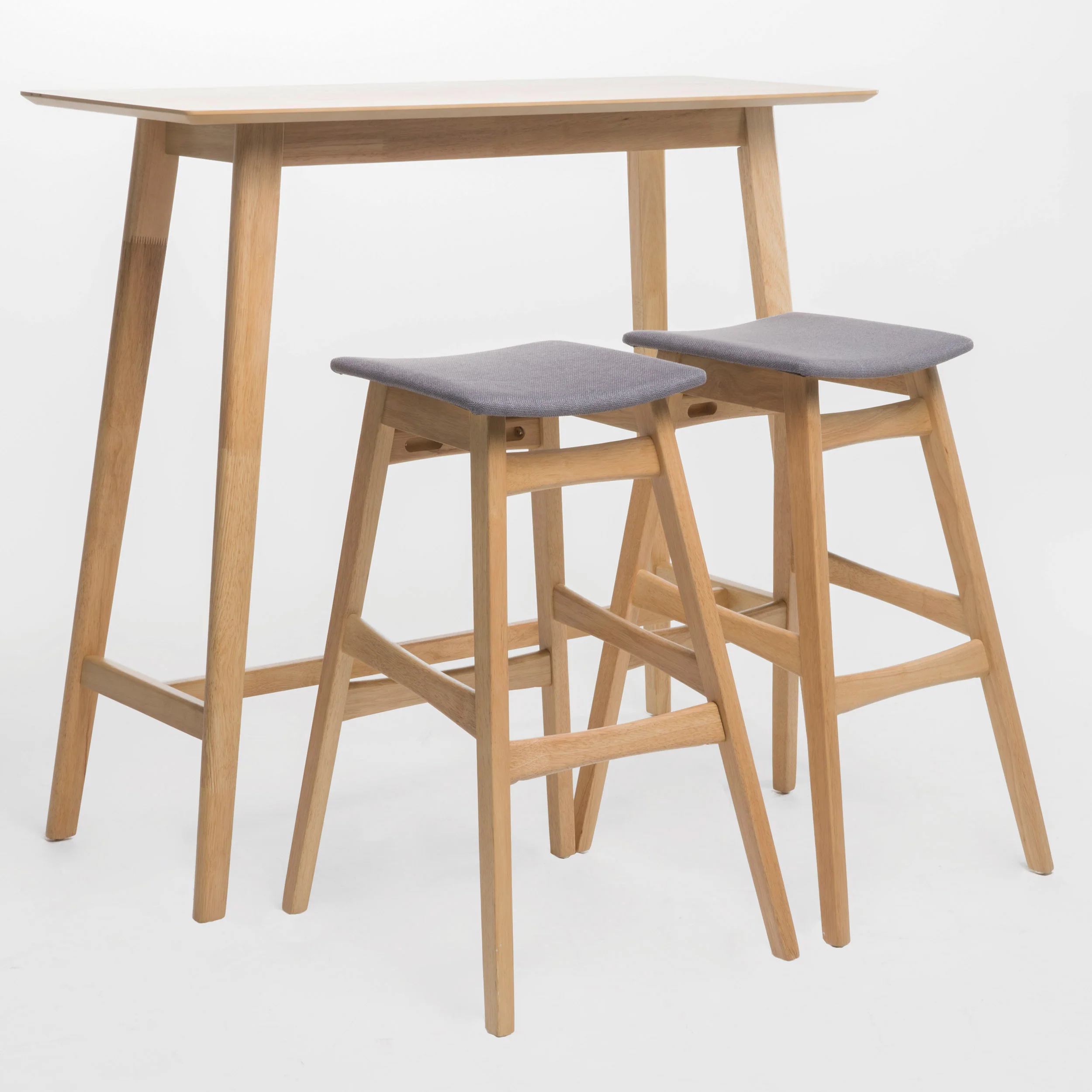 Ethel Natural Oak Finish Rectangular 3 Piece Bar Set - furnishings