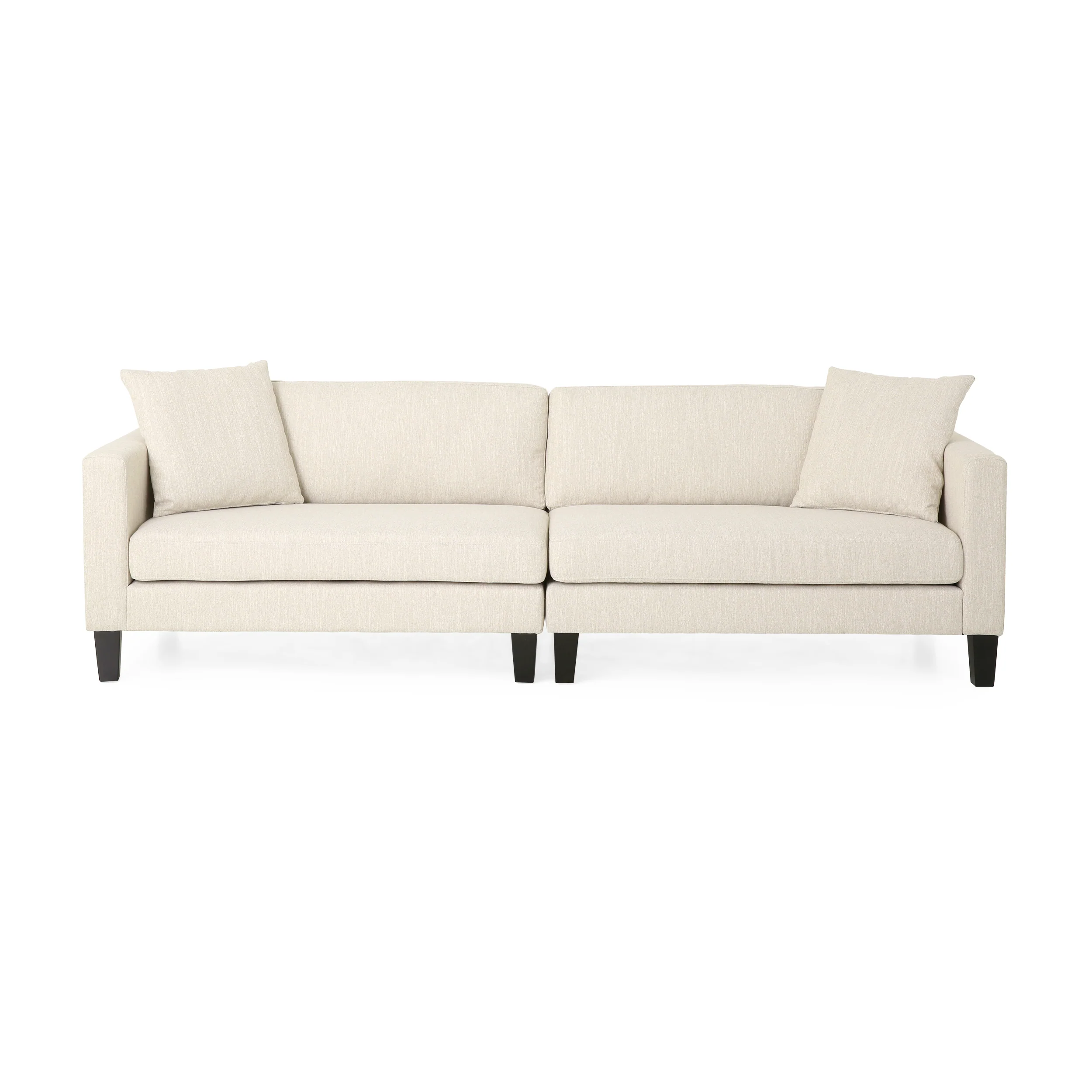 Ilaan Contemporary 4 Seater Fabric Sofa with Accent Pillows - furnishings