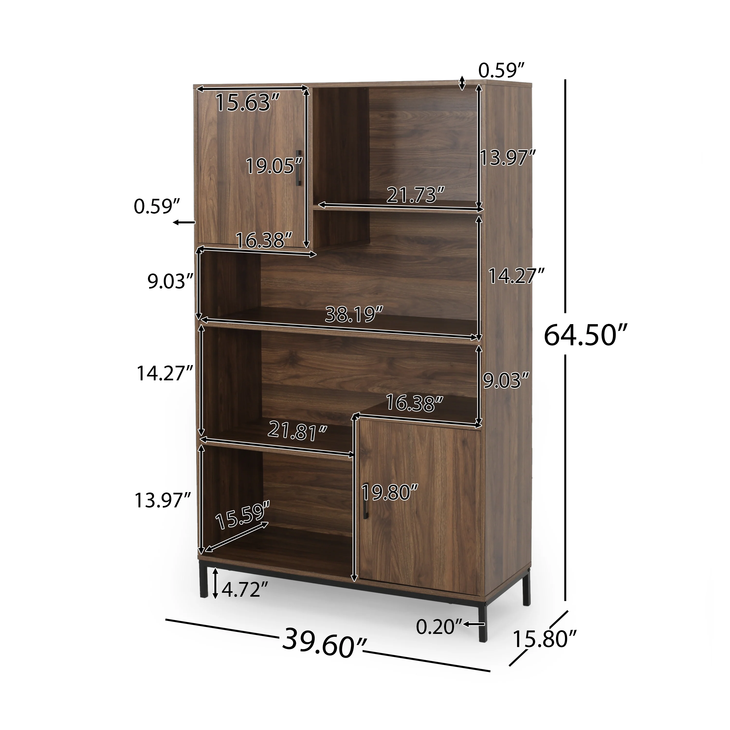 Joaquin Bookcase With Storage Cabinet - furnishings