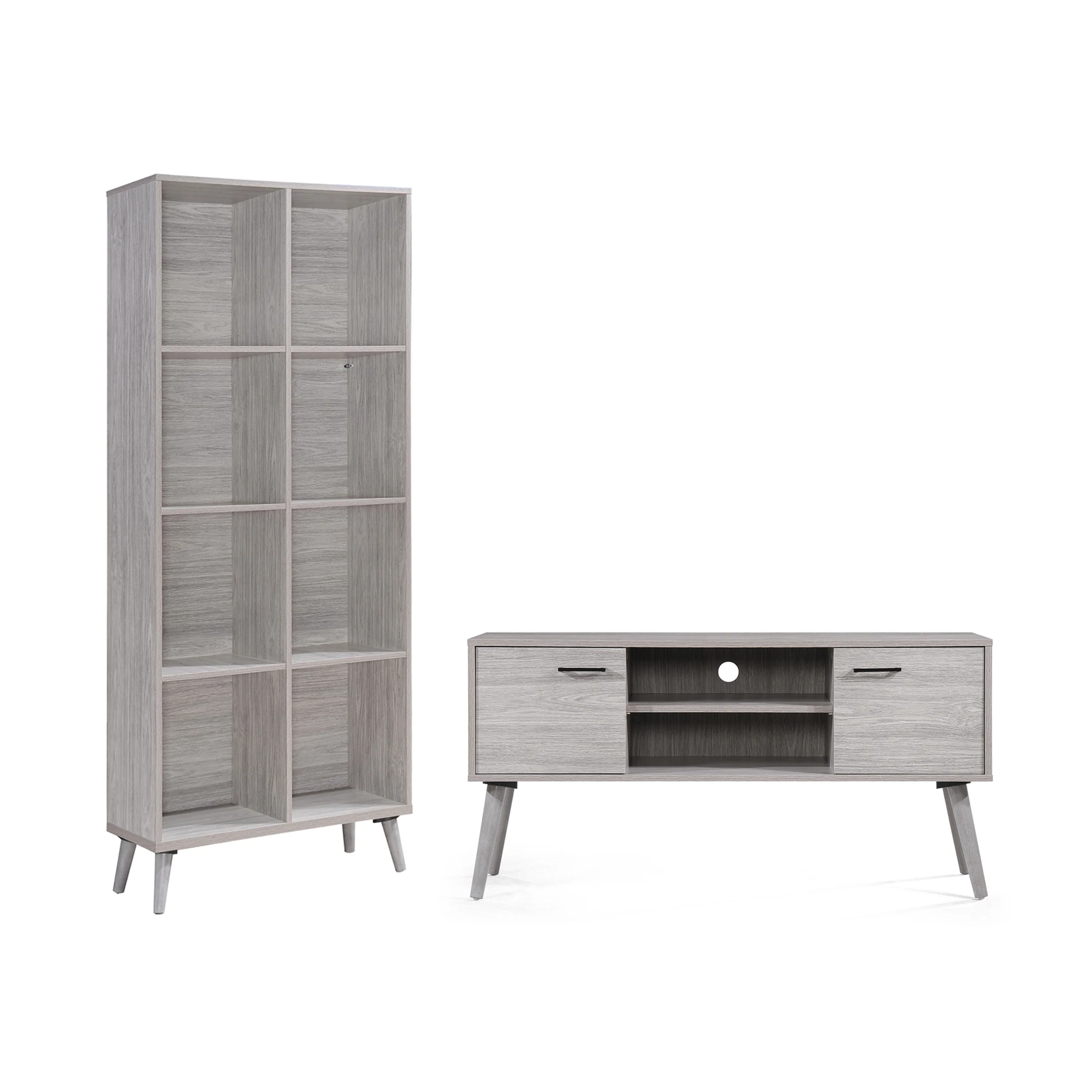 Mavis Mid Century 2 Piece TV Stand & Bookcase Set - furnishings